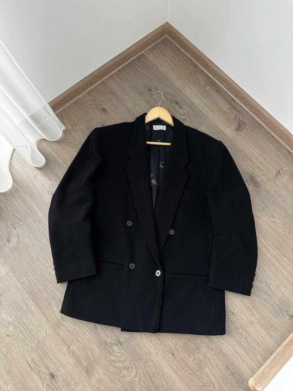 Boggi × Vintage Vintage Bogie Wool Coat Black Cashmere Black Jacket Size US M / EU 48-50 / 2 - 2 Thumbnail