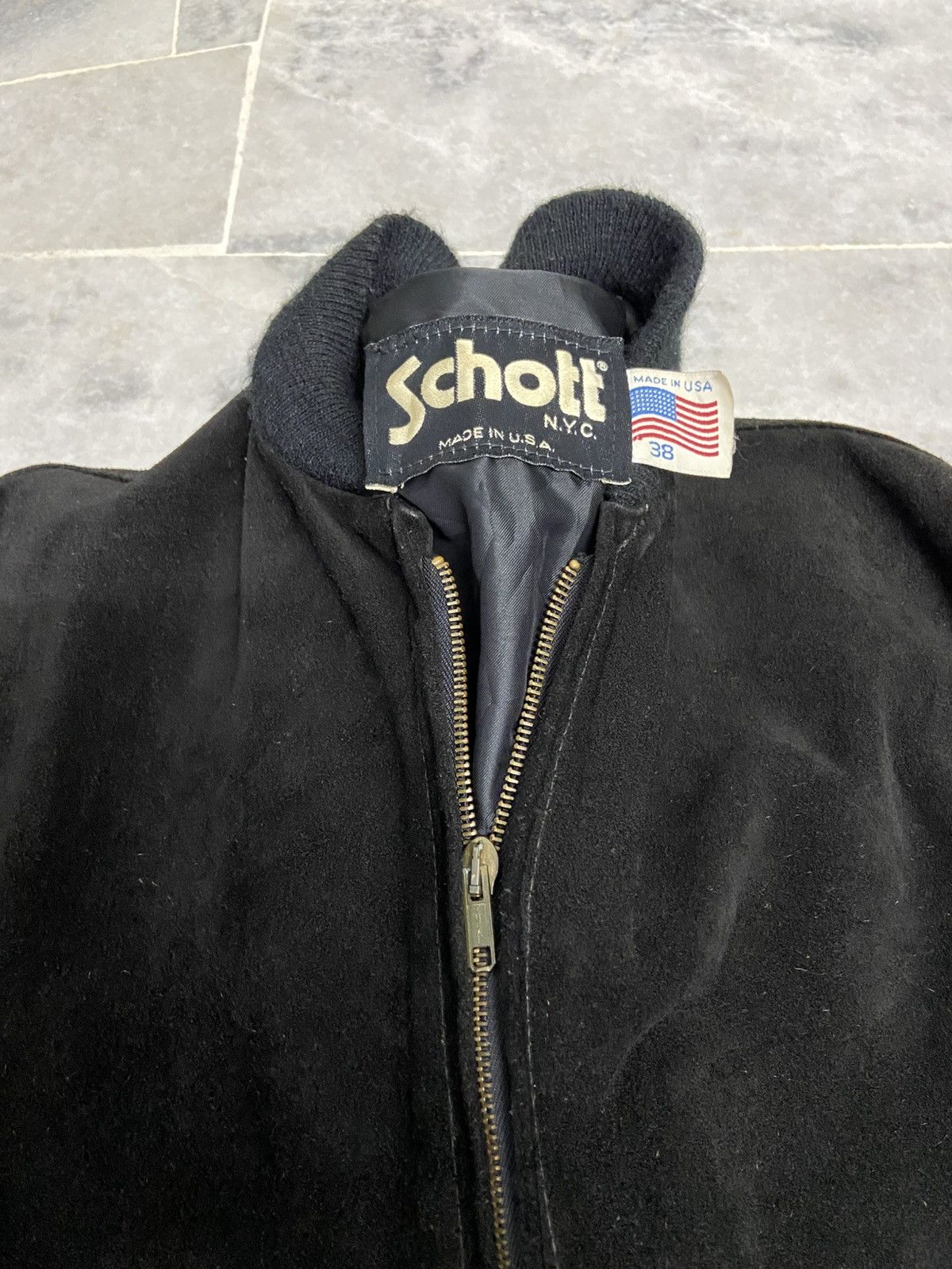 Schott Schott NYC Suede Leather Bomber Jacket Size US S / EU 44-46 / 1 - 8 Thumbnail