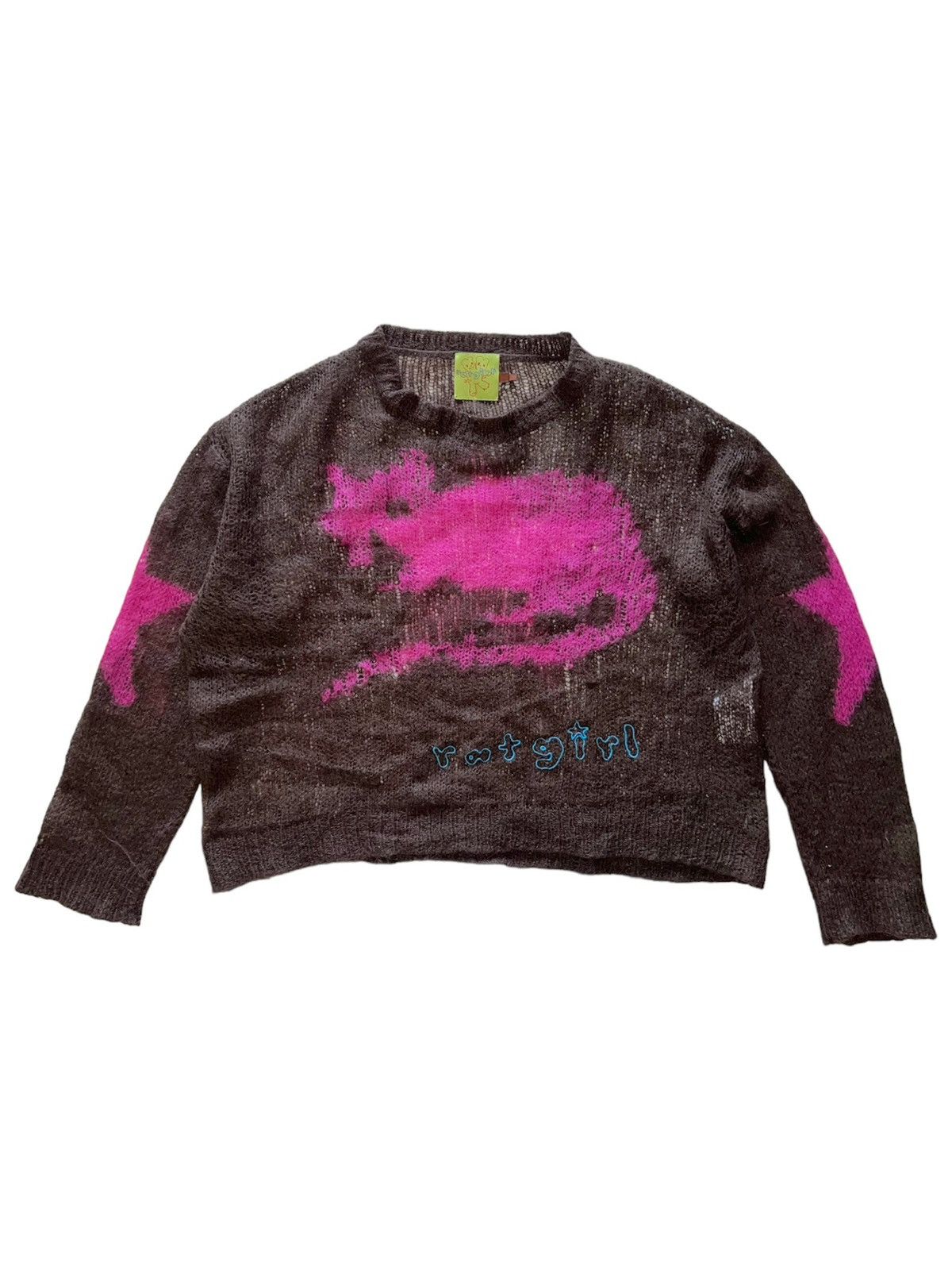 image of Heaven By Marc Jacobs Ratgirl Supercharged Rat Sweater in Brown, Men's (Size XL)