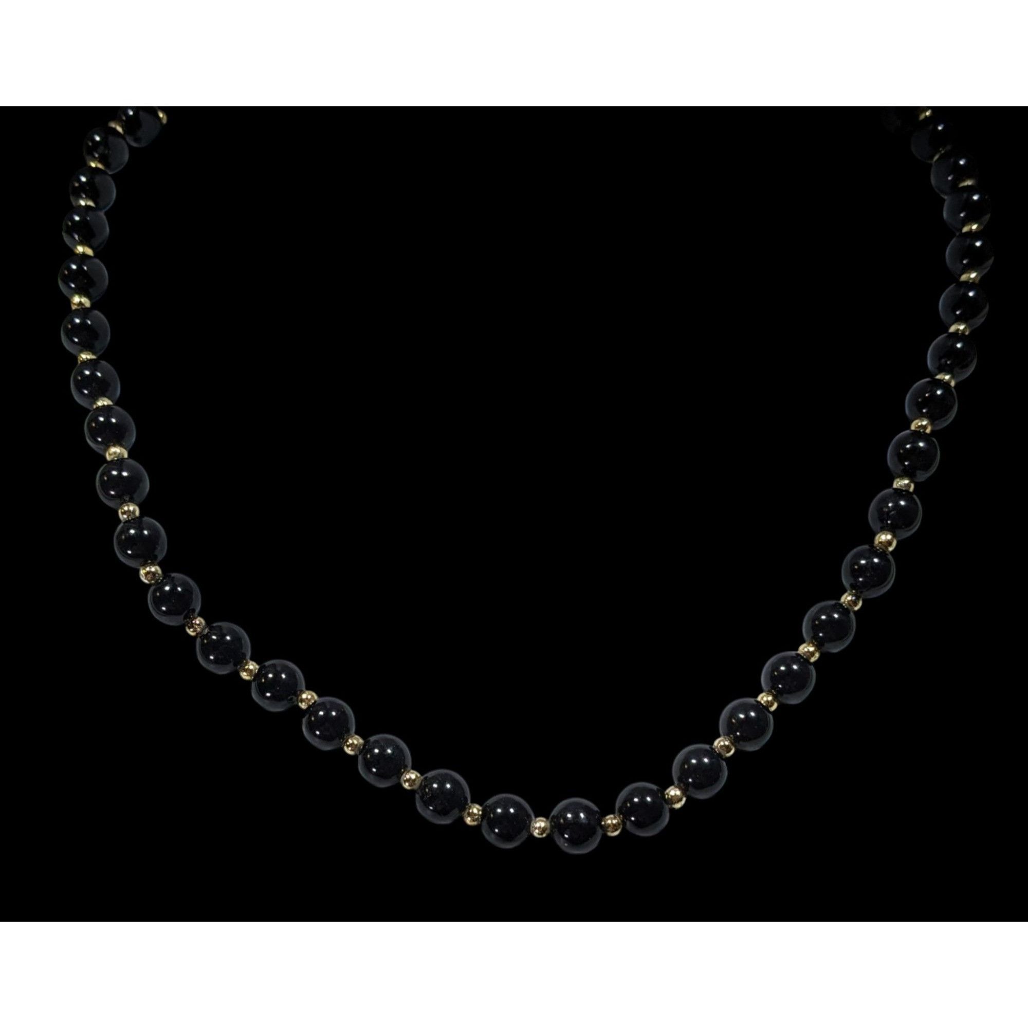 Other Vintage Classic Black And Gold Tone Alternating Beaded Neckl Size ONE SIZE - 2 Thumbnail