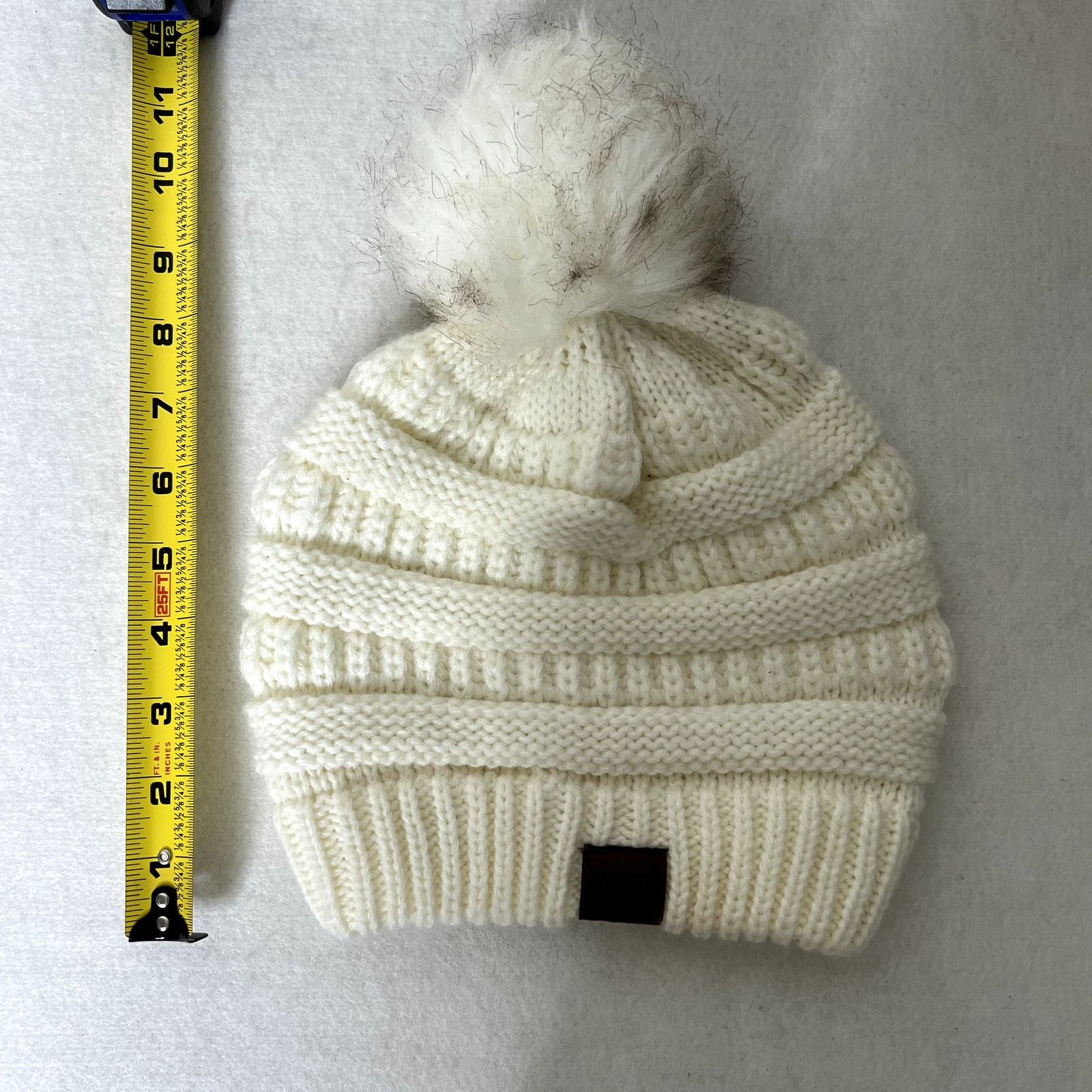 Other CC White Knit Pom Pom Beanie Hat Size ONE SIZE - 6 Thumbnail