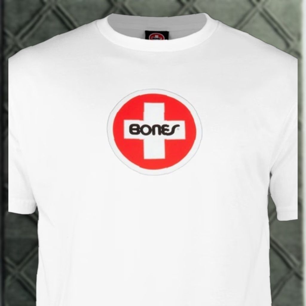 Bones BONES Shirt Skateboard White XL Mens T-Shirt New Bones Bearings Circle Swiss White Size XL Size US XL / EU 56 / 4 - 1 Thumbnail
