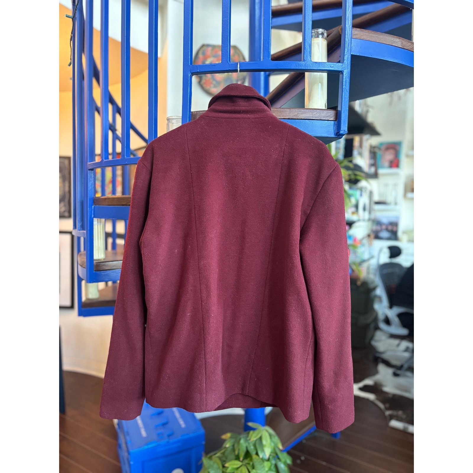 Other Pop Copenhagen Burgundy Wool Zip Jacket Size M Size US M / EU 48-50 / 2 - 2 Thumbnail