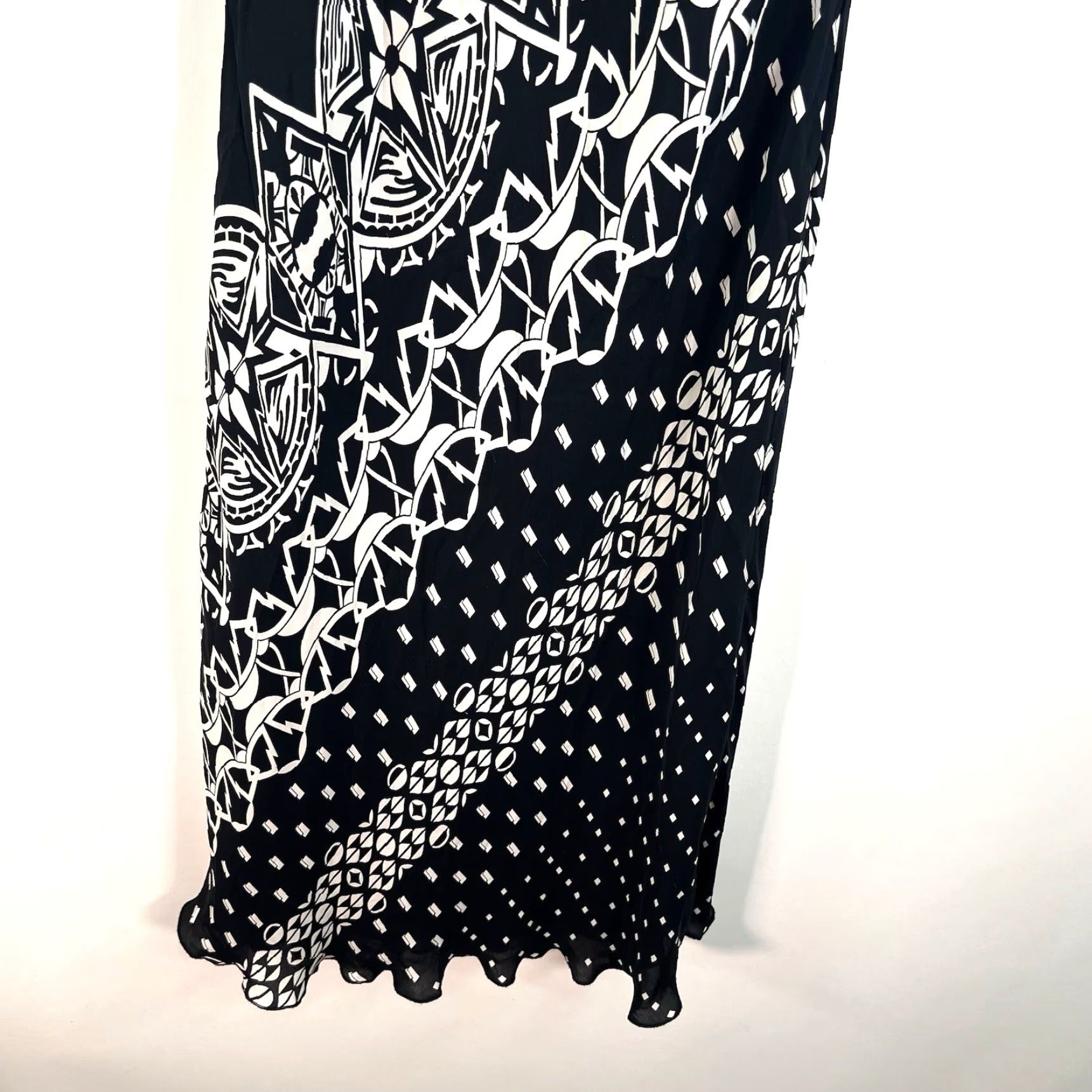 Vintage VINTAGE Peter Nygard Women's Sleeveless Silk Dress Size 14 Geometric Black/White Party Wedding Size XL / US 12-14 / IT 48-50 - 4 Thumbnail
