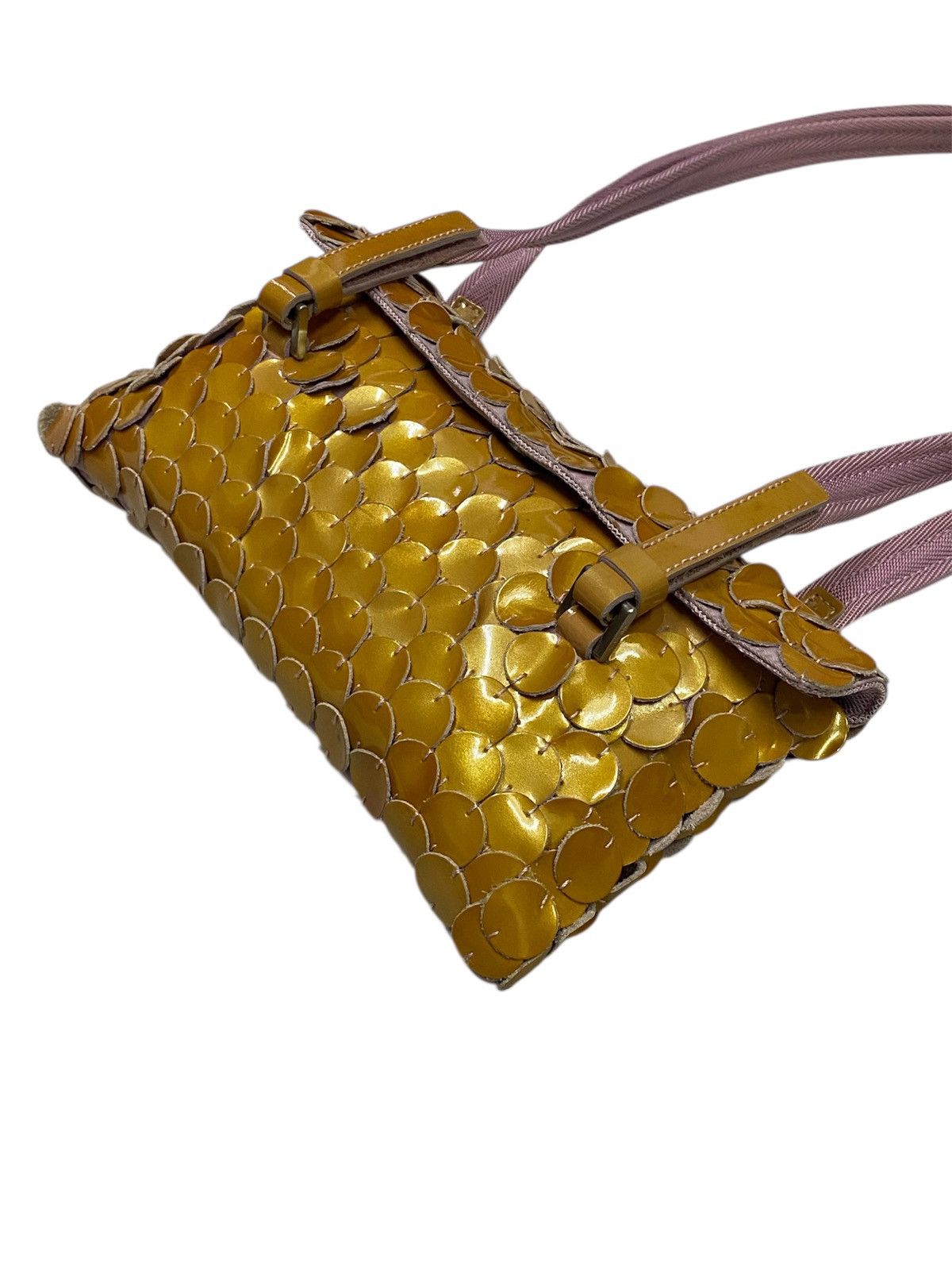 Prada Prada Gold Patent Paillet Leather Shoulder Bag Size ONE SIZE - 20 Thumbnail