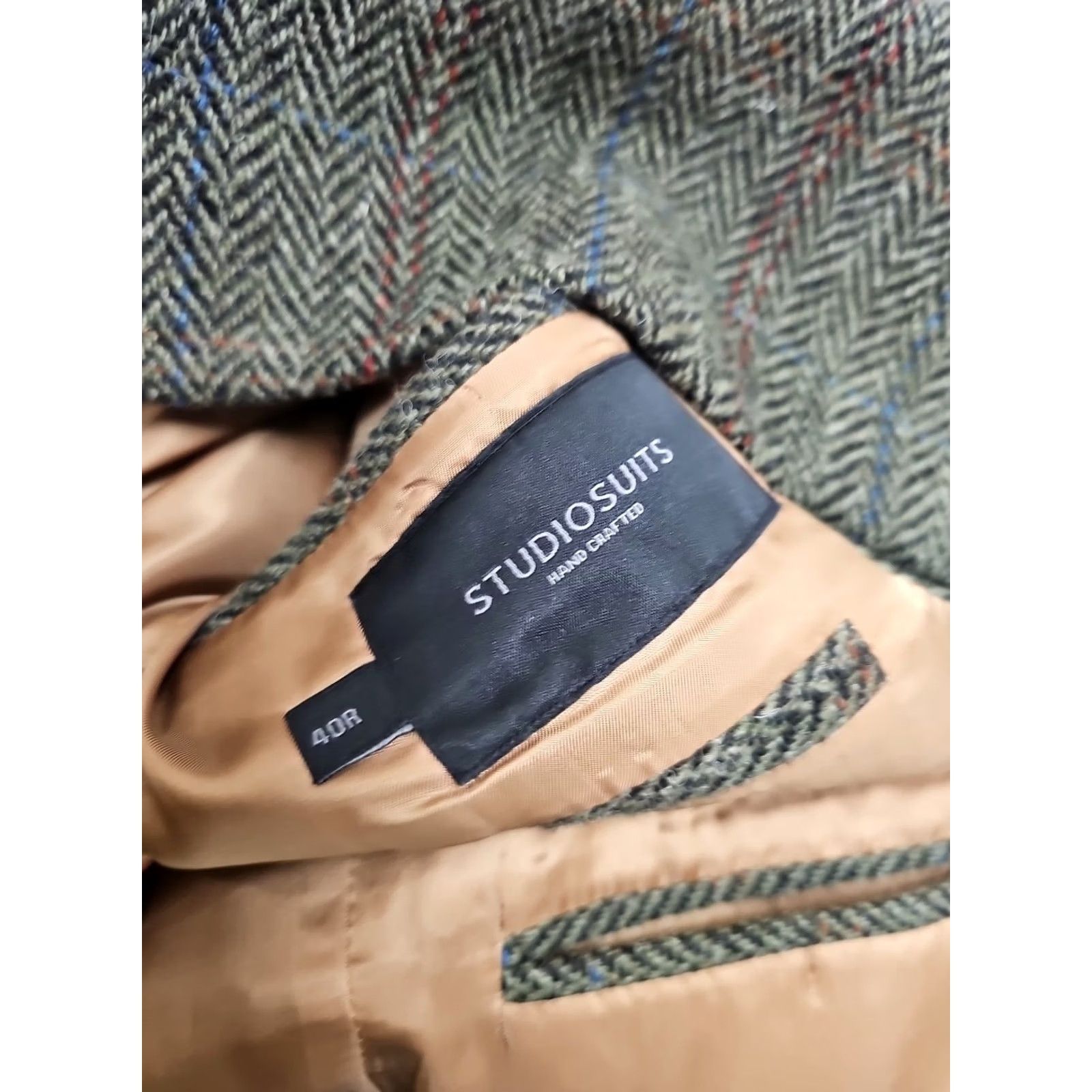 Harris Tweed Harris Tweed Blazer Wool Plaid 2-Button Single-Breasted Navy Blue Green Red Black 40R Mens Vintage Notch Lapel Dry Clean Only Size 40R - 7 Thumbnail