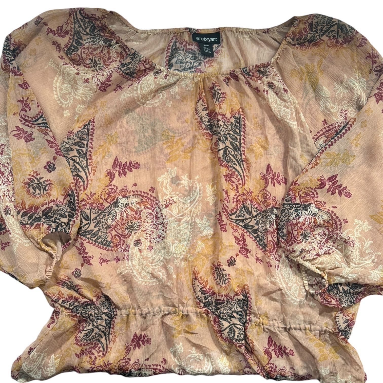 Other Lane Bryant Sheer Top with Floral Paisley Pattern Size 18/20 Size XXL / US 16-18 / IT 52-54 - 1 Thumbnail