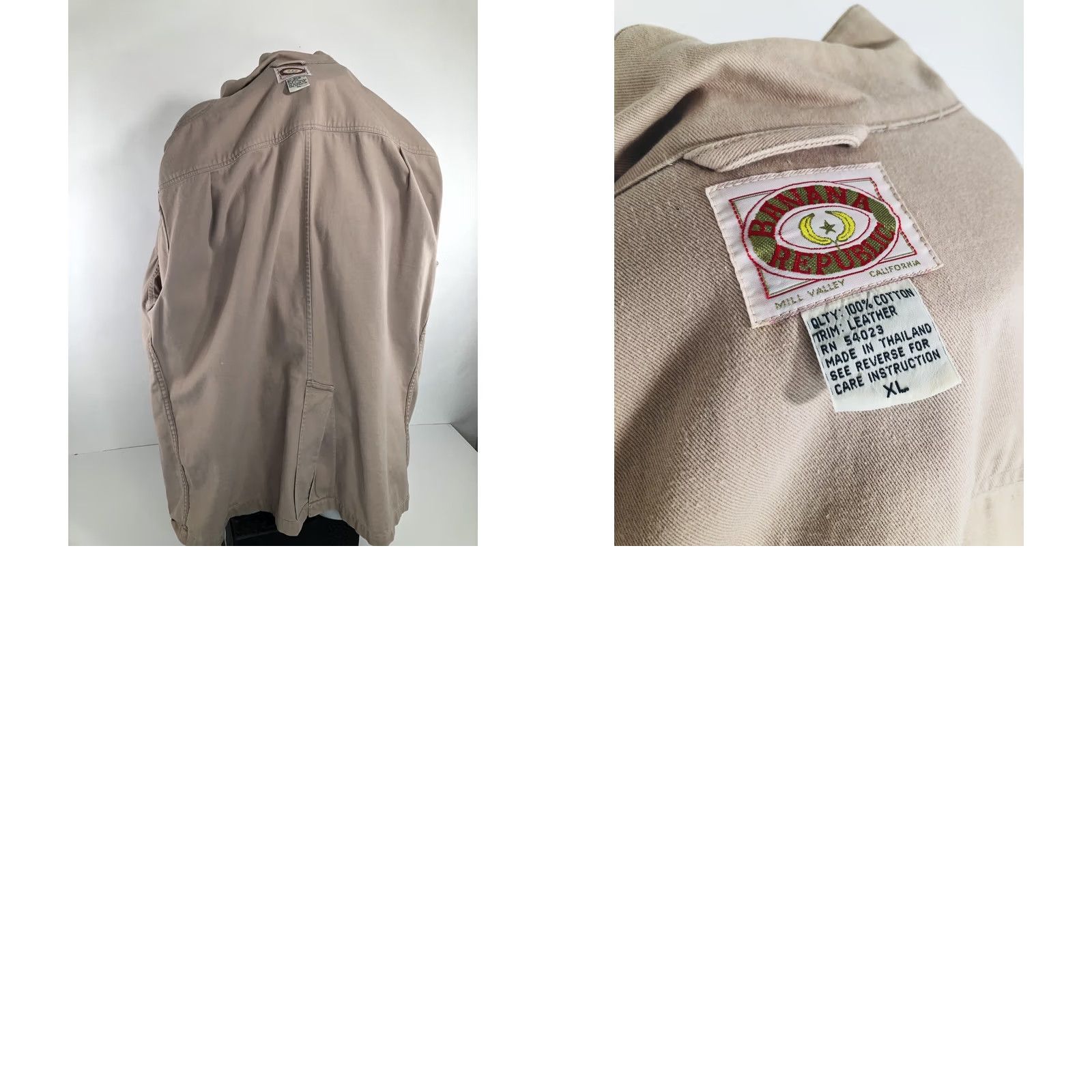 Banana Republic BANANA REPUBLIC Jacket Vintage Leather Ranch Hunting XL 2XL Men Light Brown Padded Field Chore Barn Shirt? Size US XL / EU 56 / 4 - 8 Thumbnail