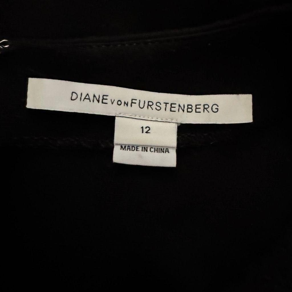 Diane von Furstenberg Diane von Furstenberg Black Shift Dress Short Sleeve Crew Ne Size XL / US 12-14 / IT 48-50 - 3 Thumbnail
