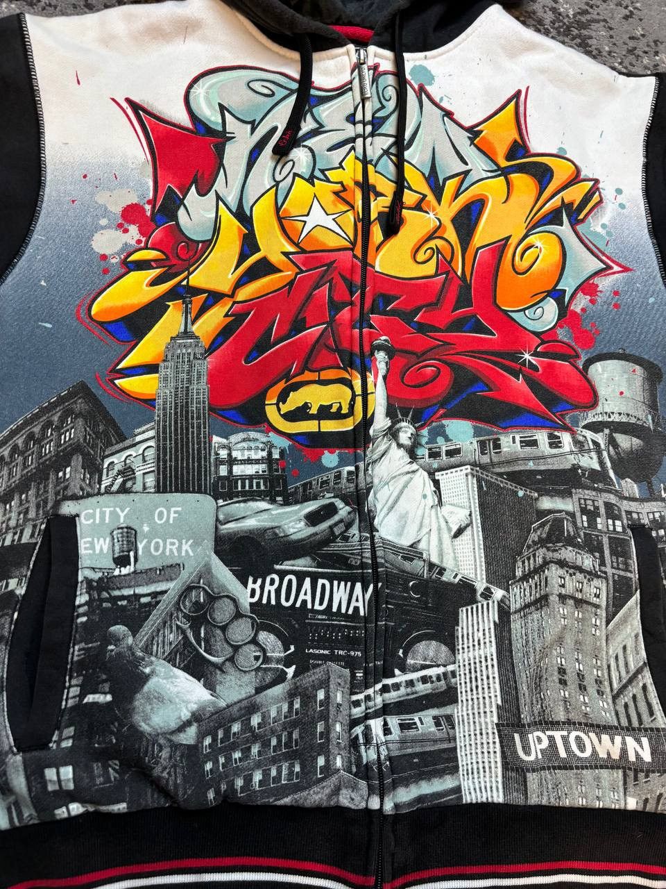 Ecko Unltd. × Vintage Vintage Y2K Ecko Unltd. 90s Rap Graffiti New York Zip Hoodie Size US XL / EU 56 / 4 - 3 Thumbnail