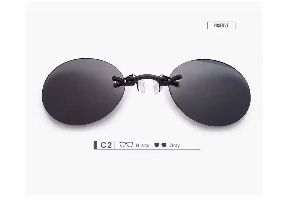 Electric Visual Clip On Nose Glasses Round Rimless Matrix Morpheus Sunglasse Size ONE SIZE - 2 Thumbnail