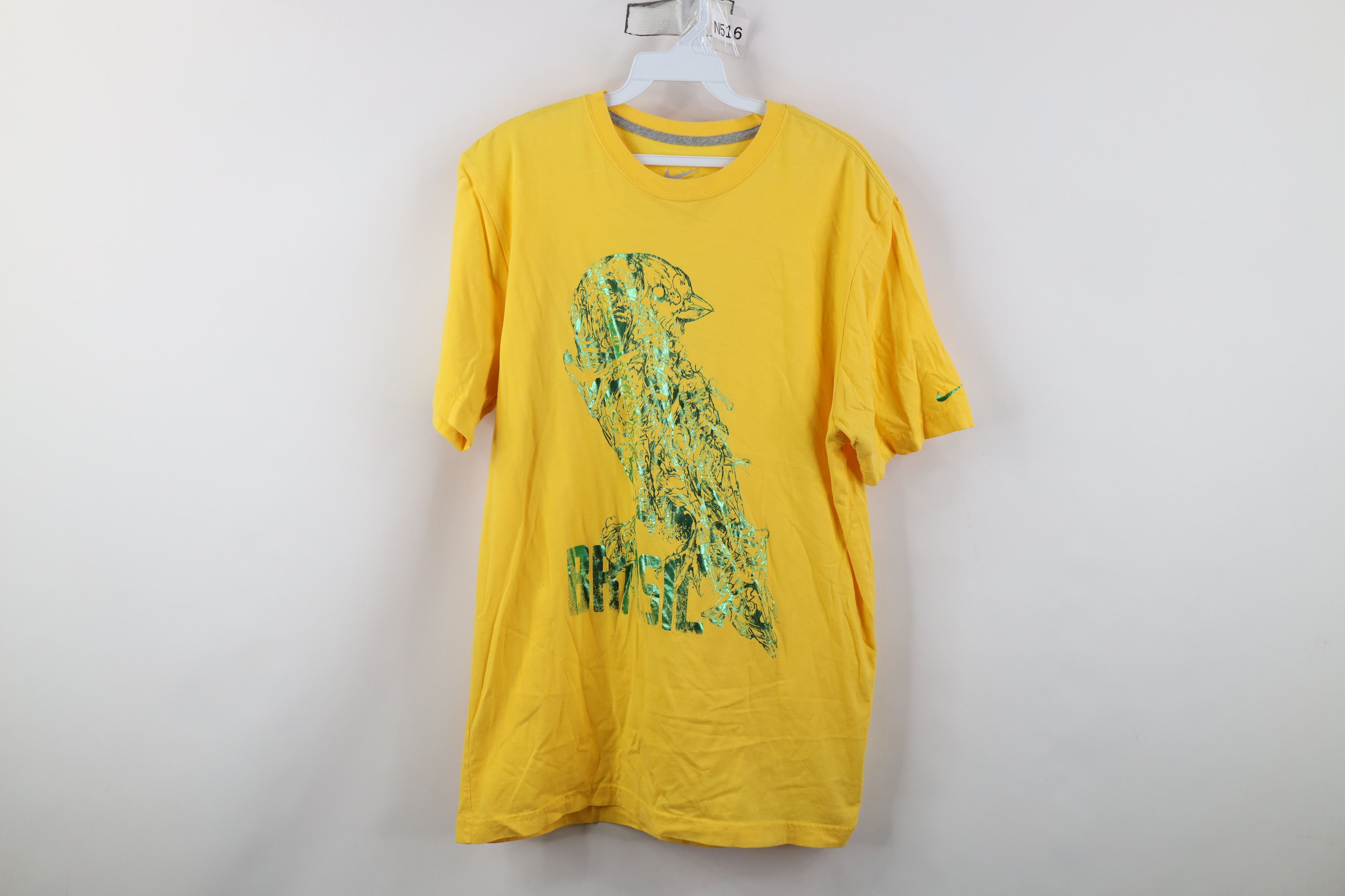 Nike Nike Metallic Foil Brasil Brazil World Cup Soccer T-Shirt Size US L / EU 52-54 / 3 - 1 Thumbnail