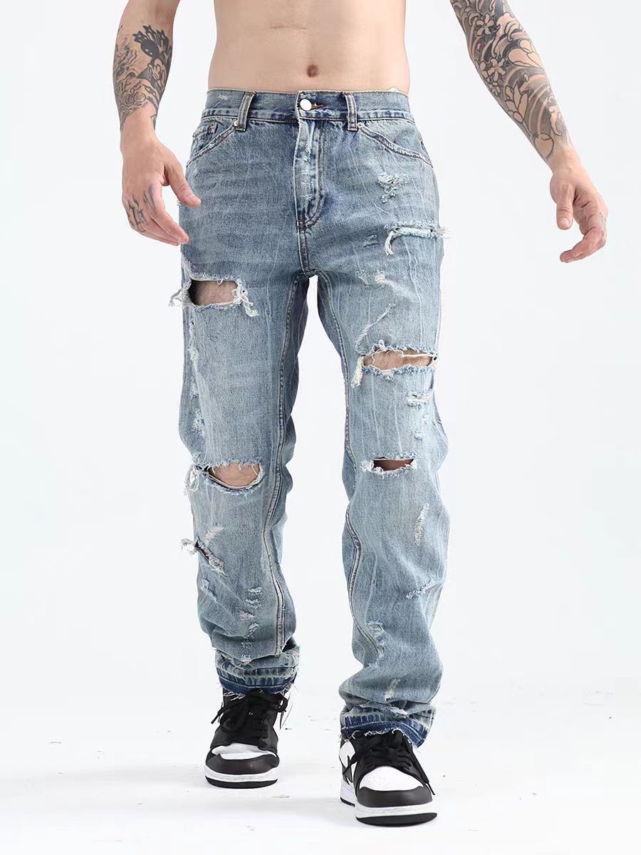 Japanese Brand × Vintage High Street Hip Hop Casual Straight Ripped Jeans Size US 30 / EU 46 - 2 Thumbnail