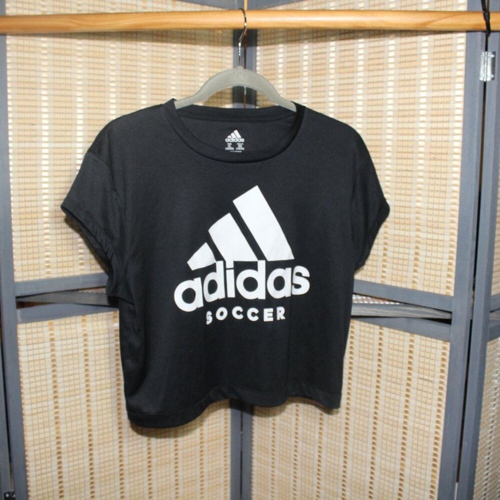Adidas Adidas Black Soccer Climalite Athletic Cropped Tee Size XL / US 12-14 / IT 48-50 - 2 Thumbnail