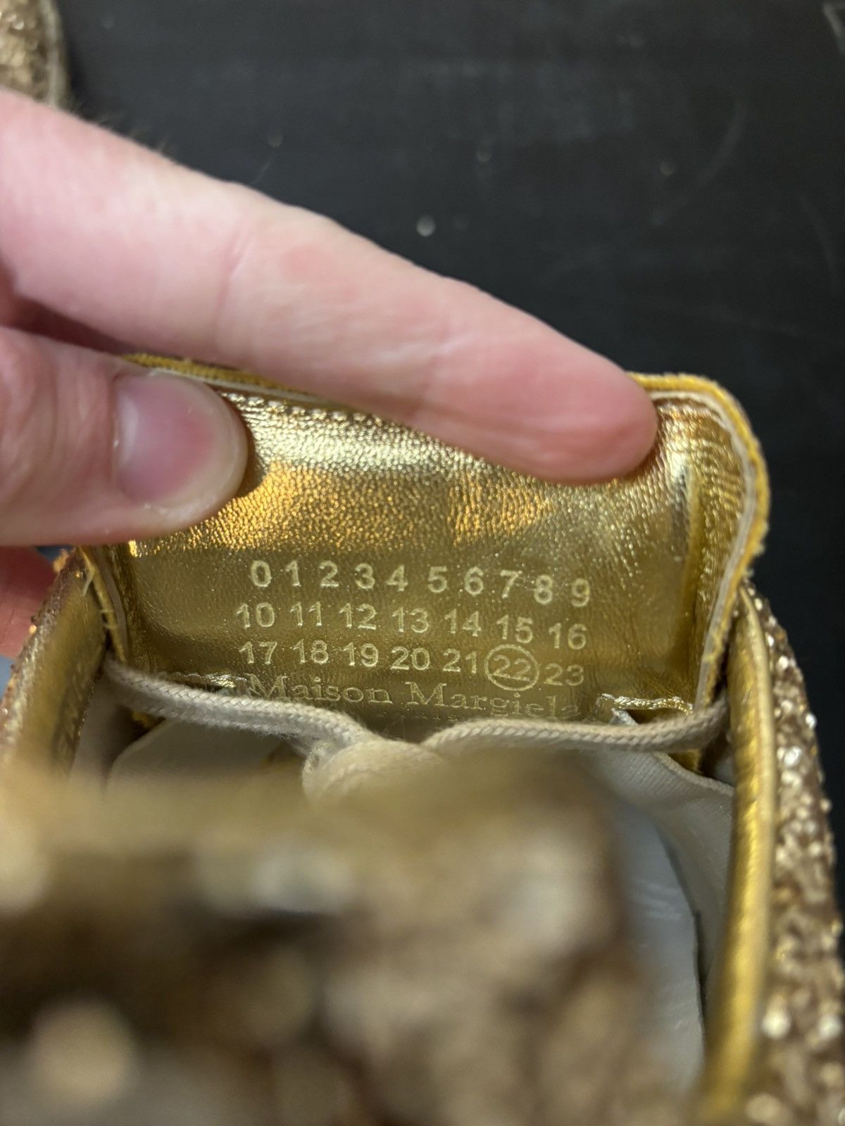 Maison Margiela Maison Margiela GAT Replica Sneakers Gold Glitter Size US 7 / EU 40 - 8 Thumbnail