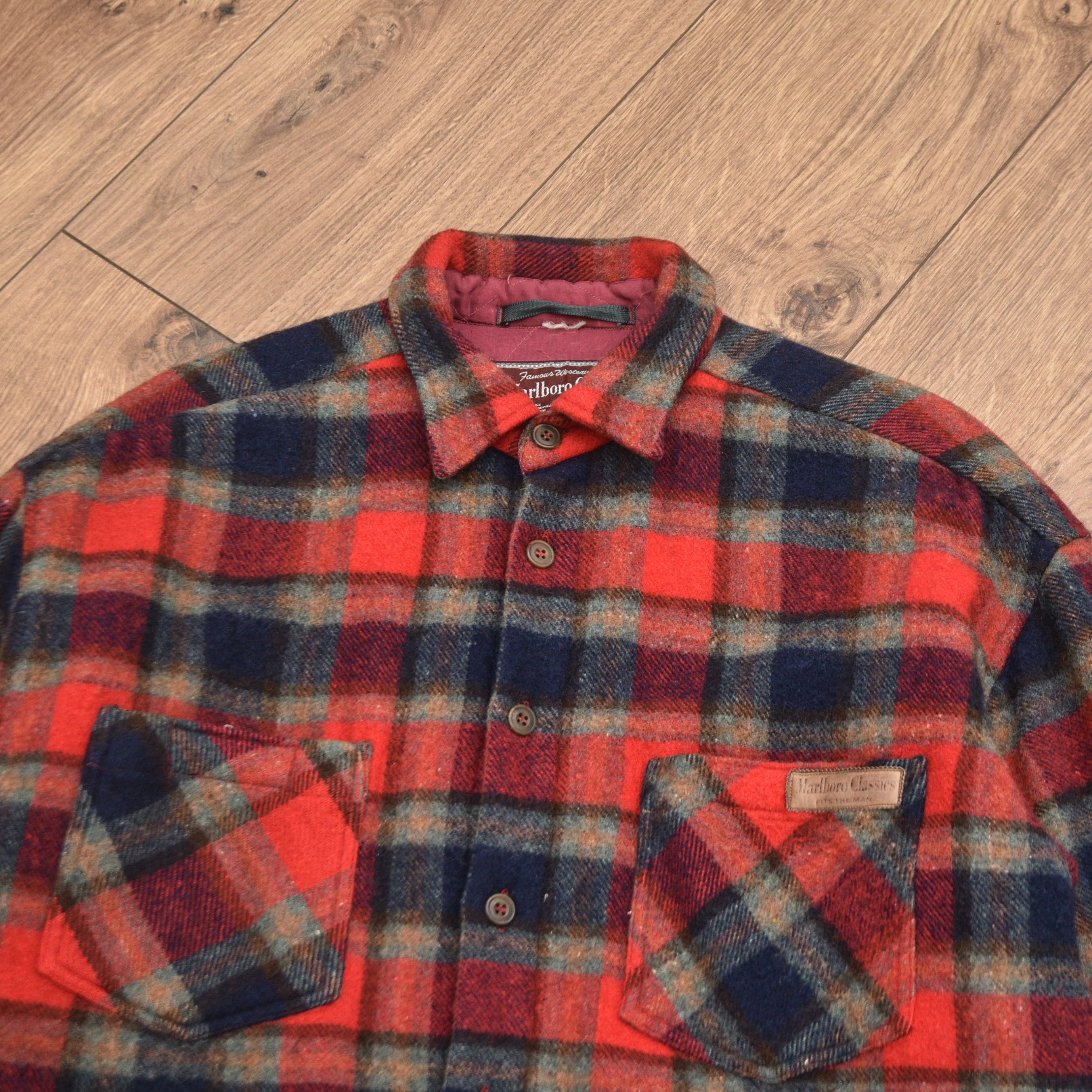 Marlboro Classics MARLBORO CLASSICS Wool Flannel Shirt Plaid Western XL-L Size US XL / EU 56 / 4 - 7 Thumbnail