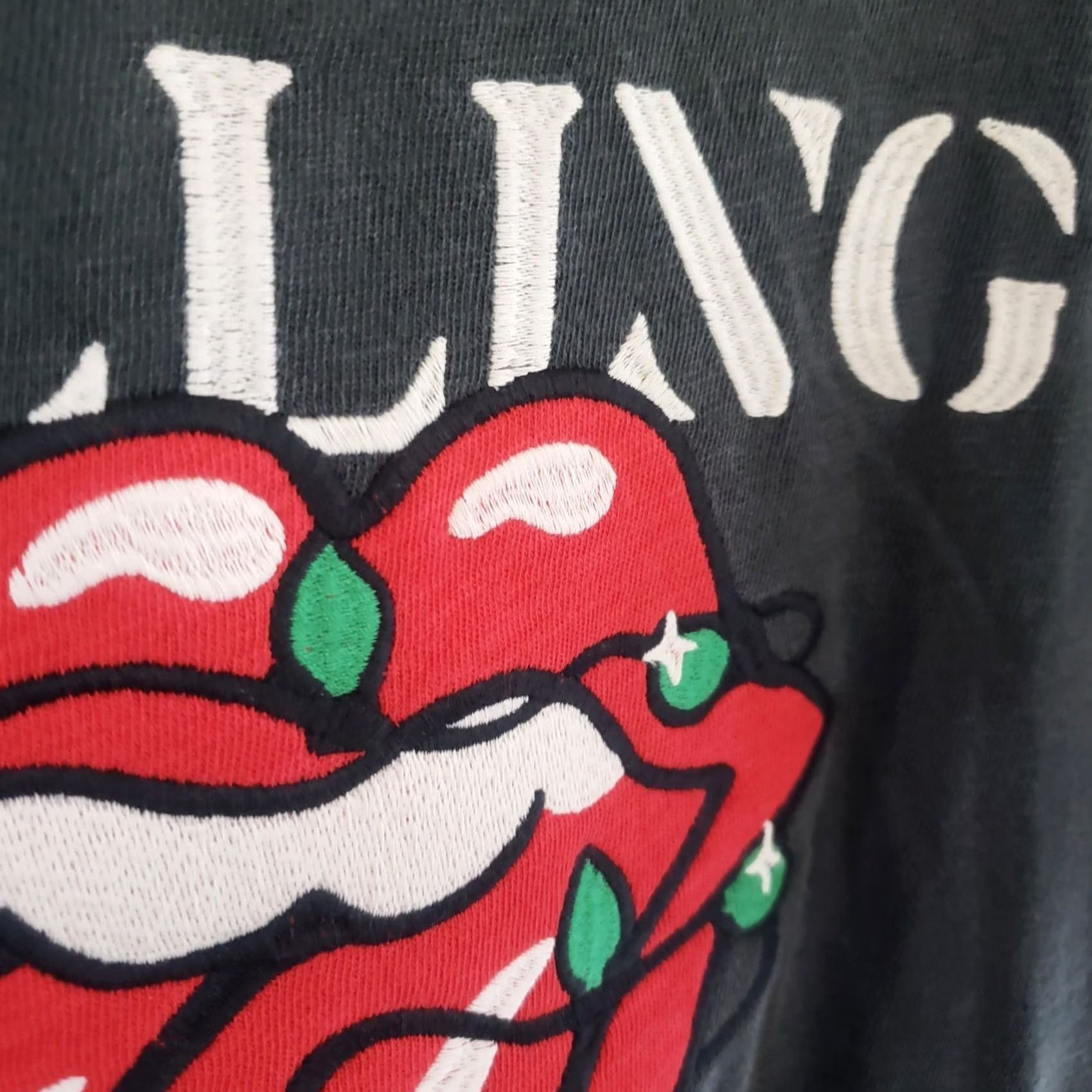 Lucky Brand Lucky Brand Stones Embroidered Graphic T Shirt XL Black Stone Washed Rolling Stones Logo Tee Mens Short Sleeve Vintage Look Size US XL / EU 56 / 4 - 6 Thumbnail