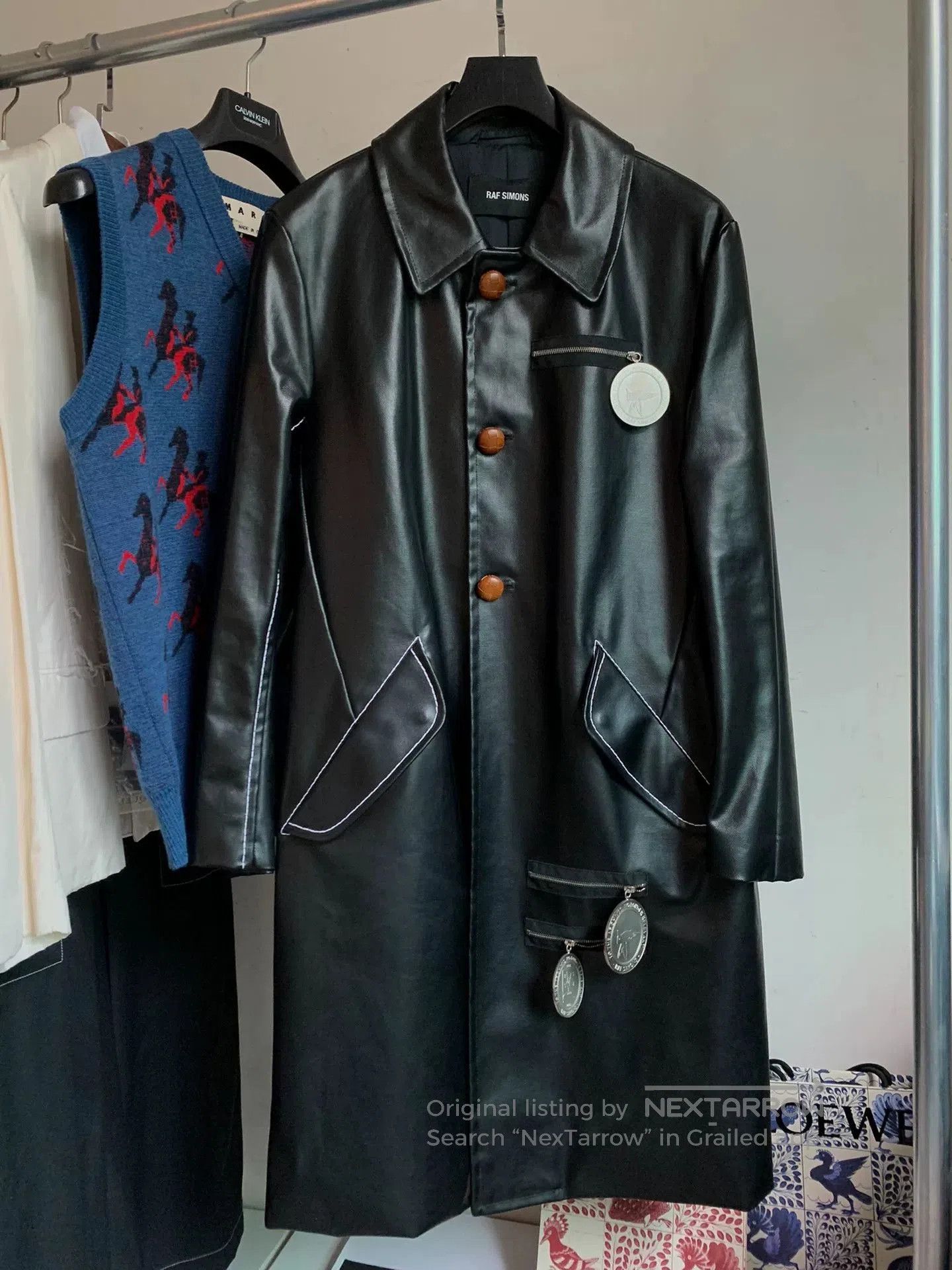Raf Simons RAF SIMONS Silver Medal Trench Coat. Size US S / EU 44-46 / 1 - 2 Thumbnail