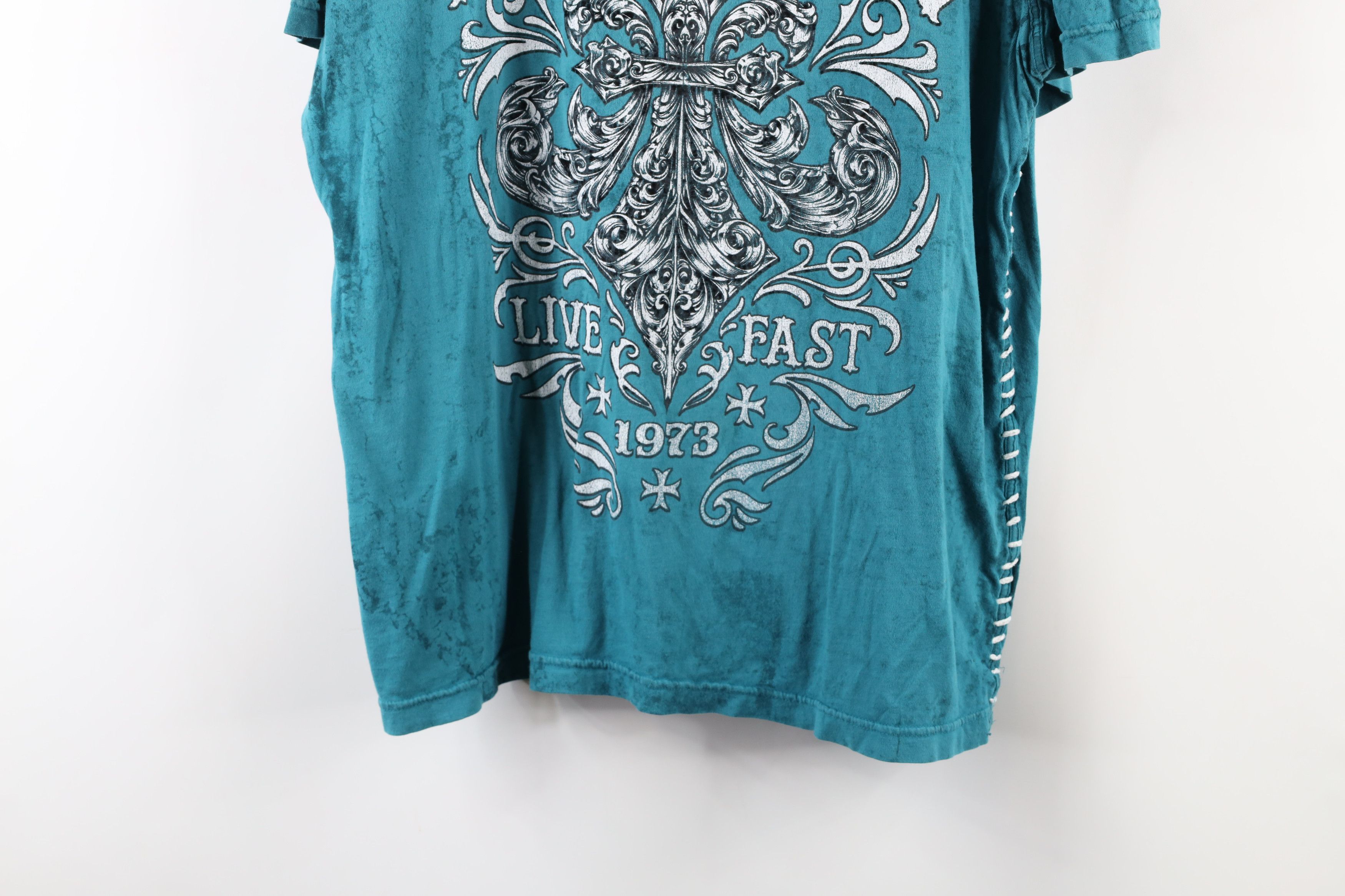 Affliction × Vintage Vintage Affliction Fleur de Lis UFC MMA Fighting T-Shirt USA Size US L / EU 52-54 / 3 - 3 Thumbnail