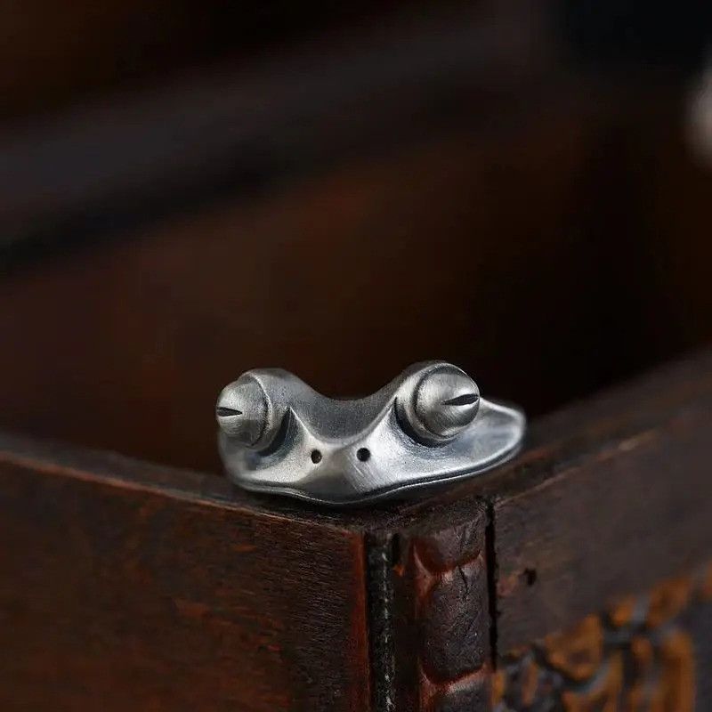 Jewelry × Vintage Retro Distressed Frog Ring Size ONE SIZE - 1 Thumbnail