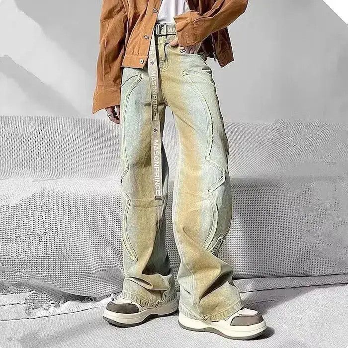 Japanese Brand Washed Blue Old Baggy Stacked Jeans Pants Size US 30 / EU 46 - 1 Thumbnail