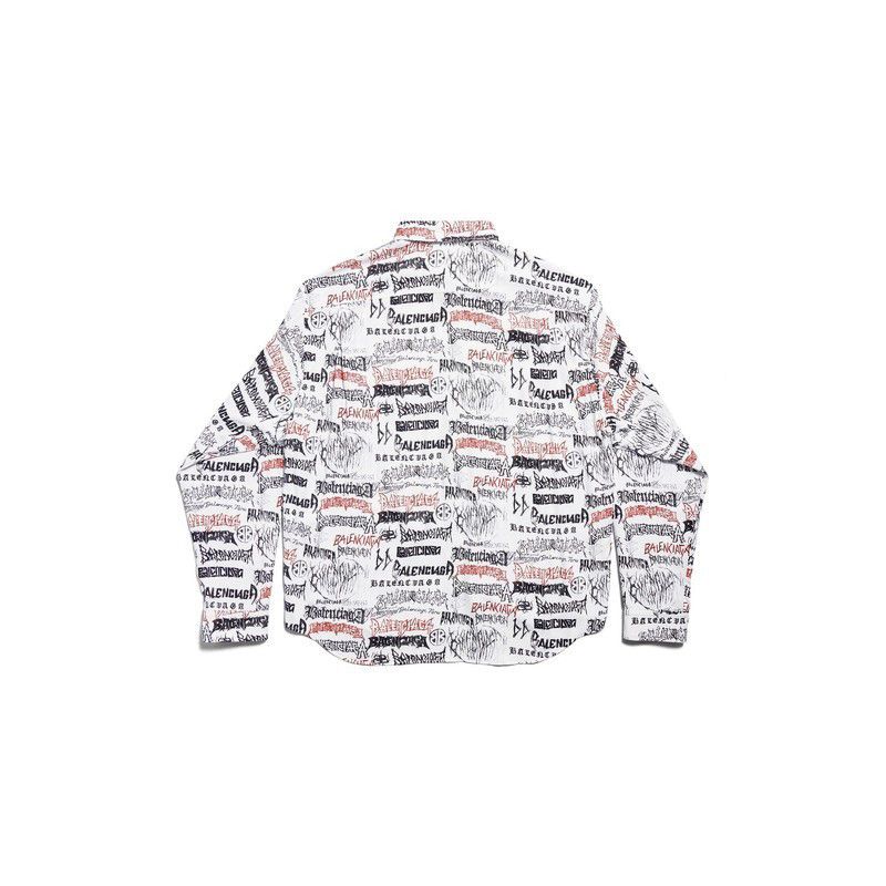 Balenciaga o1tr1nto0725 DIY Metal Allover Shirt Large Fit in White Size US M / EU 48-50 / 2 - 4 Thumbnail