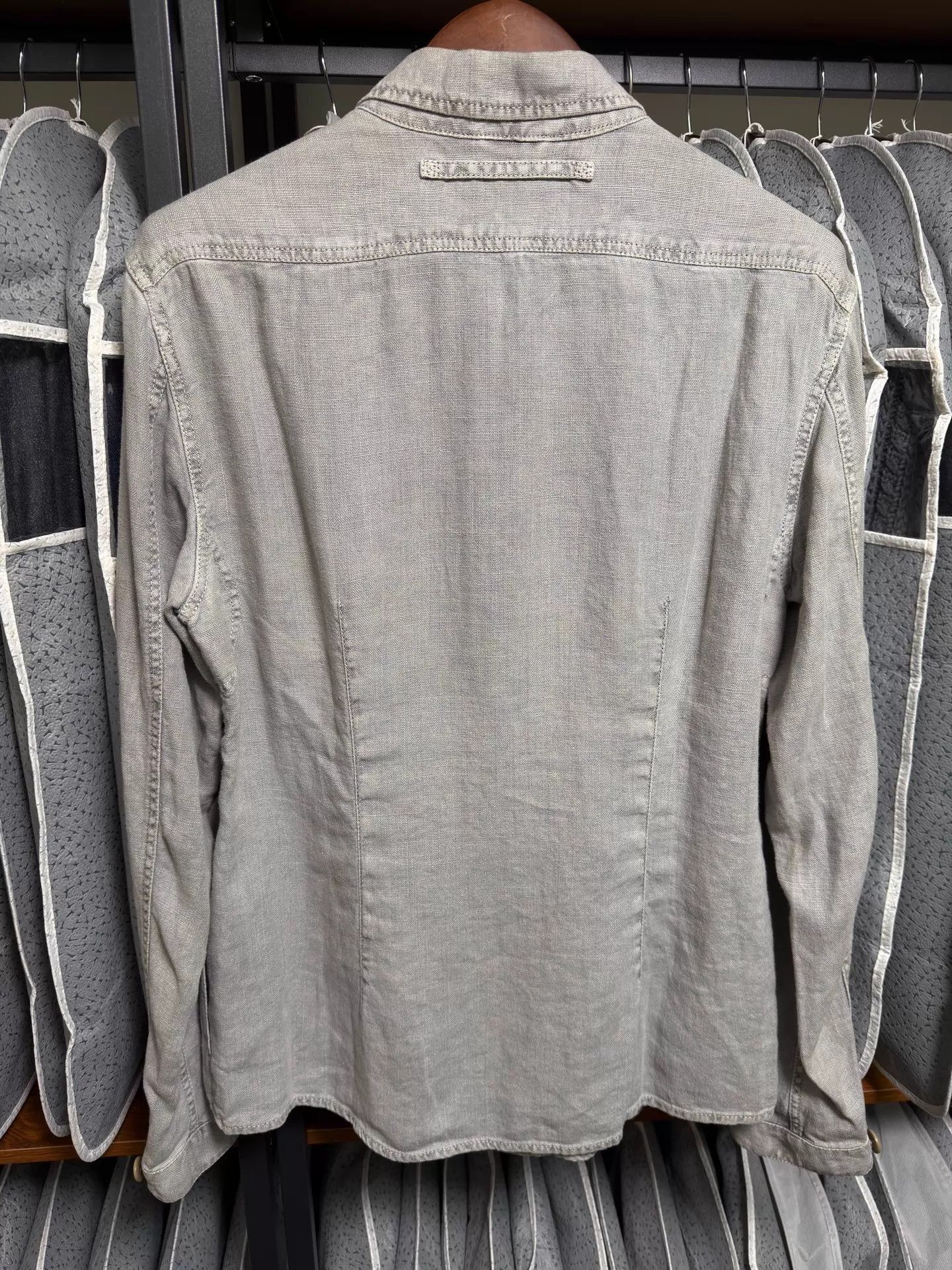 Prada Gray Long Sleeve Button-Up Shirt Size L Size US XXS / EU 40 - 2 Thumbnail