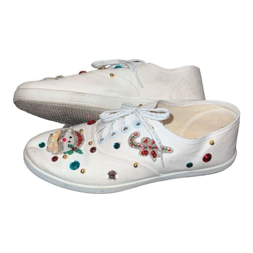 Other 1980s Bedazzled Xmas Shoes, Sz 7.5 Size US 7.5 / IT 37.5 - 4 Thumbnail