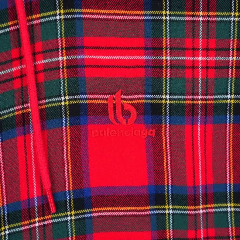 Balenciaga Balenciaga Red Plaid Hooded Shirt Jacket Loose Fit Men's Size US S / EU 44-46 / 1 - 4 Thumbnail