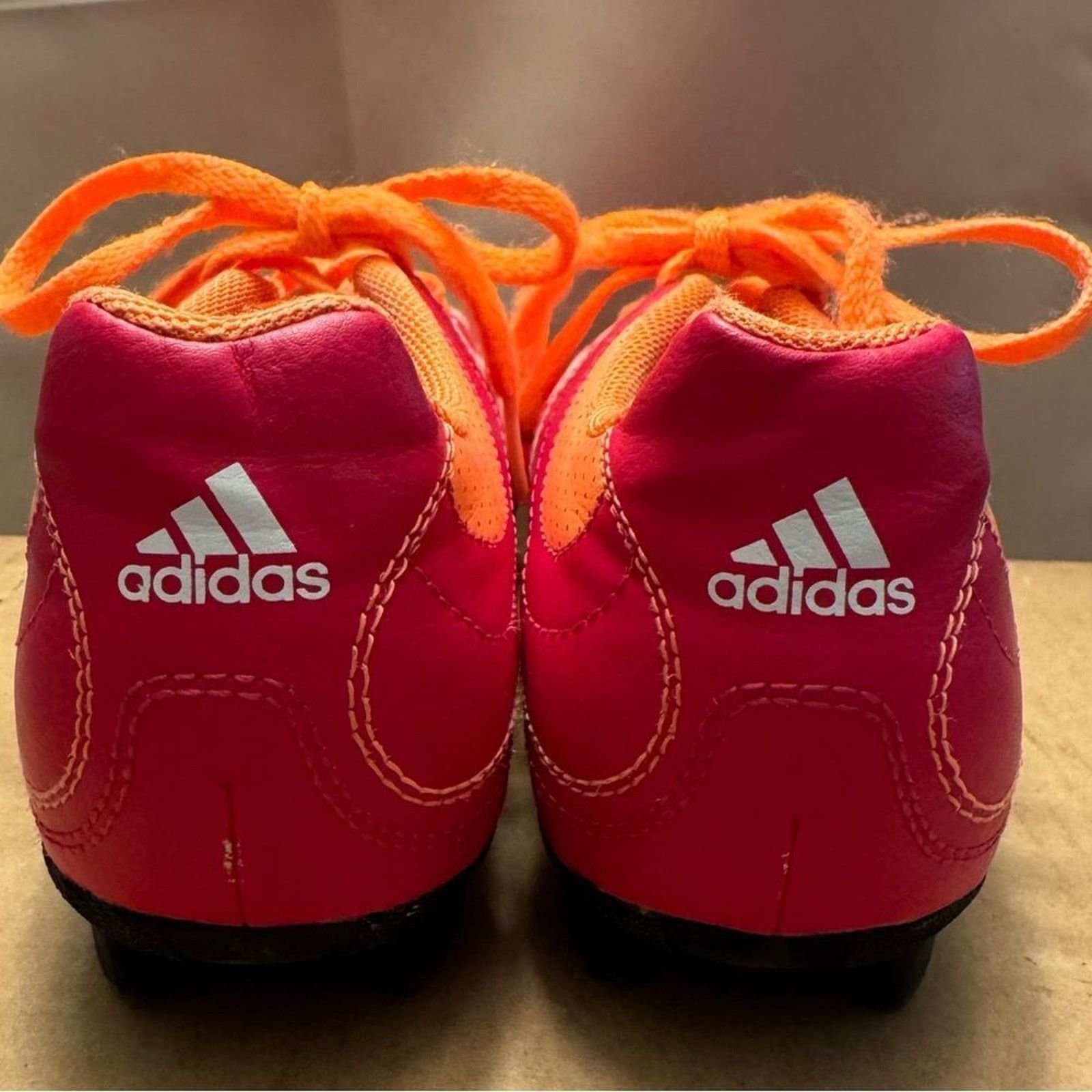 Adidas Adidas Pink Orange Soccer Shoes cleats 7.5 athletic sport Size US 7.5 / IT 37.5 - 7 Thumbnail