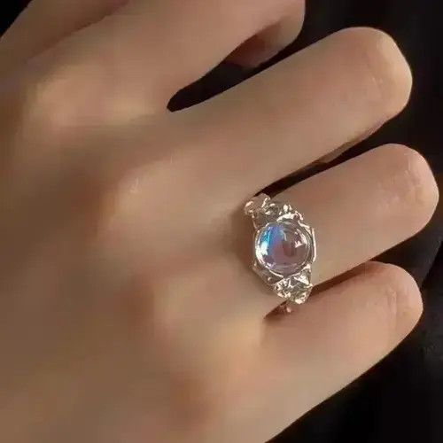 Jewelry Electro Ring Crystal Stone Silver Abstract Star Pop Fantasy, Men's