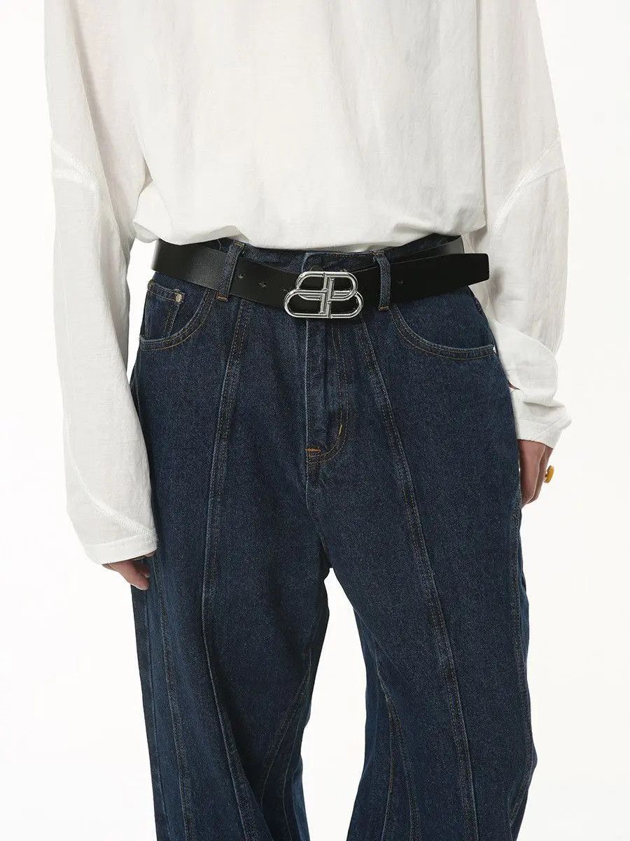 Japanese Brand Retro loose washed straight leg jeans Size US 32 / EU 48 - 3 Thumbnail