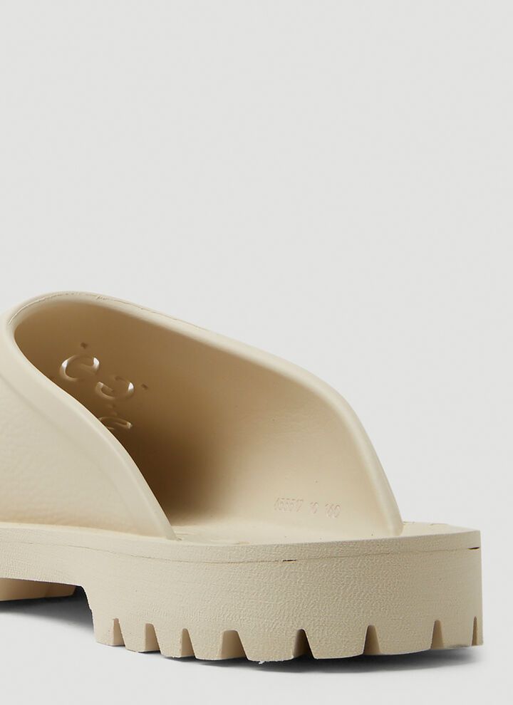 Gucci o1s1wg110525 Men's Slip-on Sandals in Off White Size US 14 / EU 47 - 5 Thumbnail