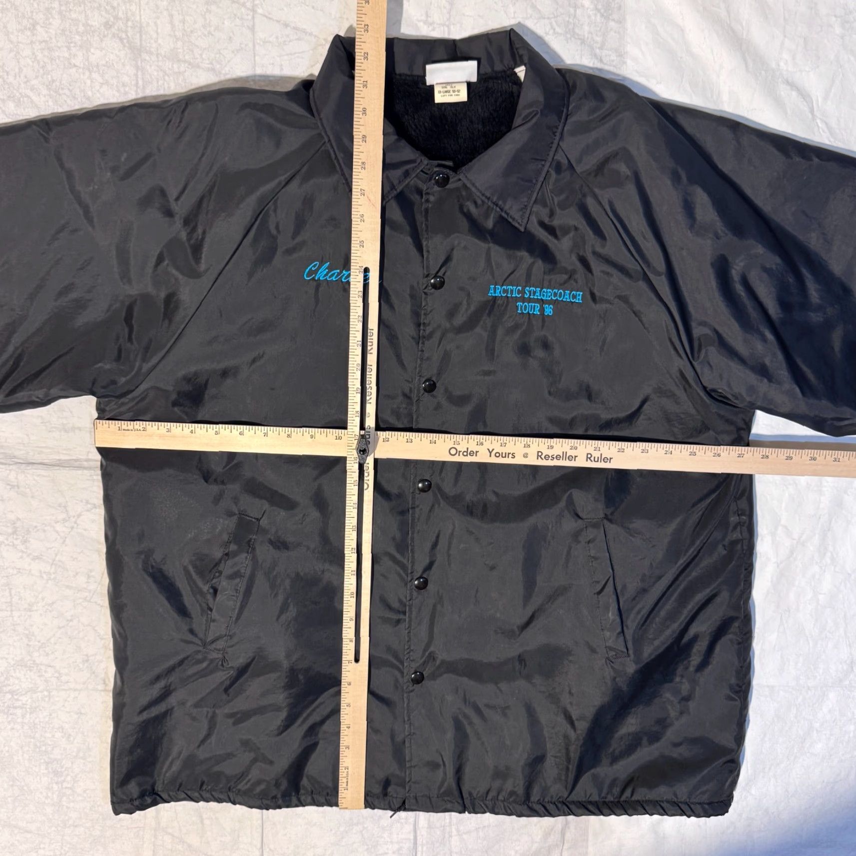 Vintage VINTAGE Hartwell Jacket Bomber 2XL USA Black Lined Nylon Fleece Button Front Military/Artic Stagecoach Alaska Tour Men Size US XXL / EU 58 / 5 - 6 Thumbnail
