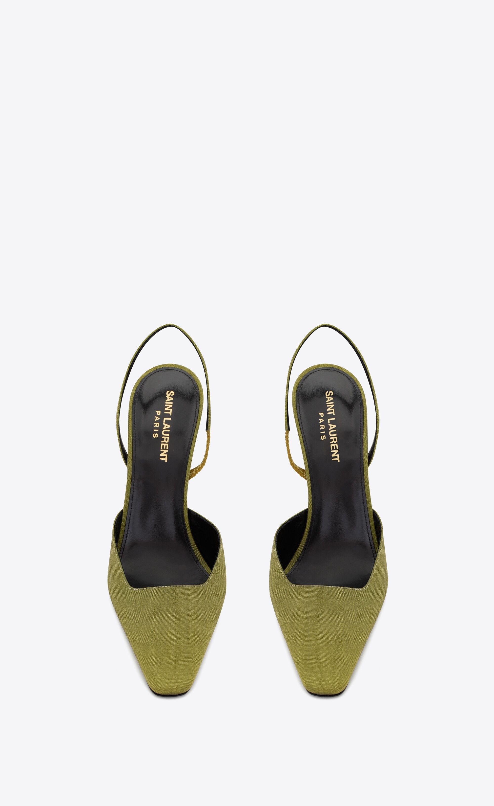 Saint Laurent Paris o1s1wg111224 Blade Slingback Pumps Shantung Patent Leather Size US 11 / IT 41 - 2 Thumbnail