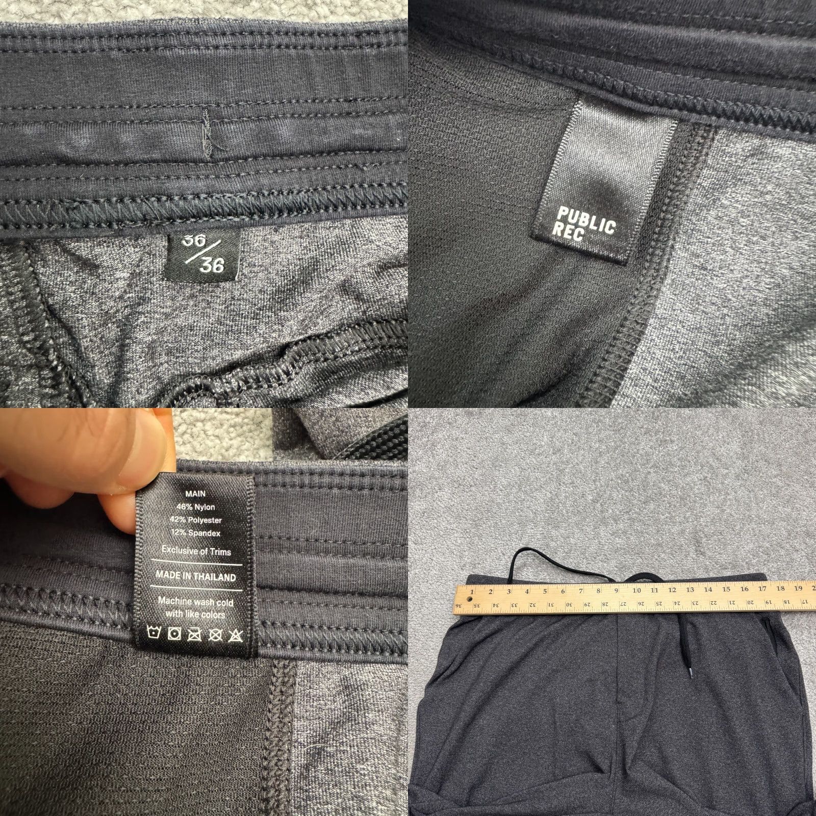 Vintage Public Rec Game Changer Jogger Pants Mens 36x36 Charcoal Gray Allday Activewear Size US 36 / EU 52 - 8 Thumbnail