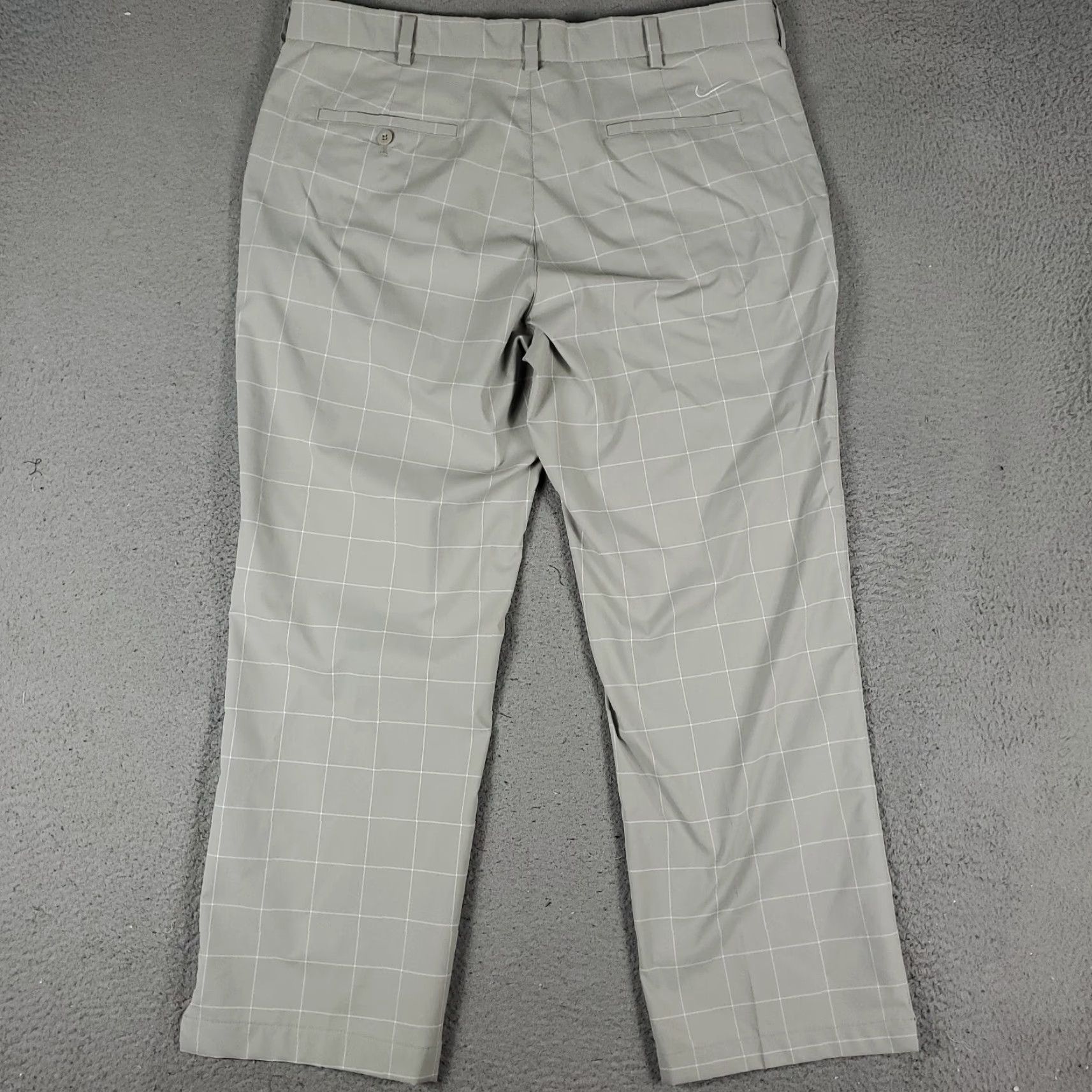 Nike Nike Chino Pants Mens 38x29 Gray Check Dri-Fit Flat Front Golf Trousers Size US 38 / EU 54 - 6 Thumbnail