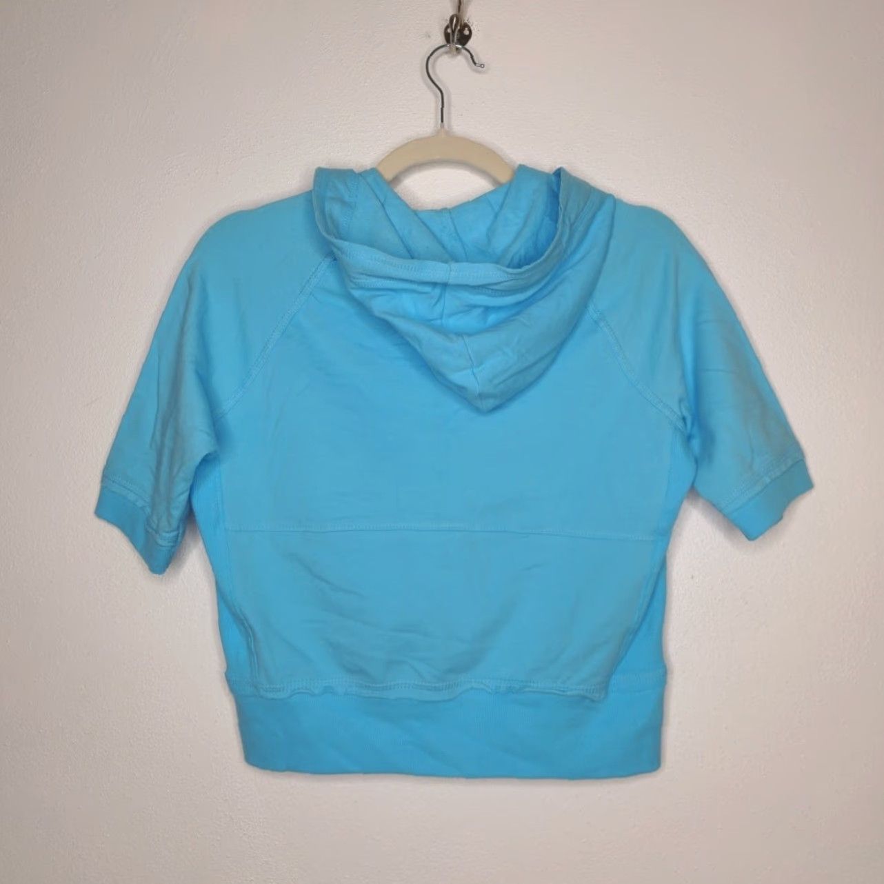 Athletic Works VINTAGE Athletic Works T-Shirt Hoodie Short Sleeve Zip Up Crop S Blue Womens 90s S Small Regular Size 28" / US 6 / IT 42 - 4 Thumbnail