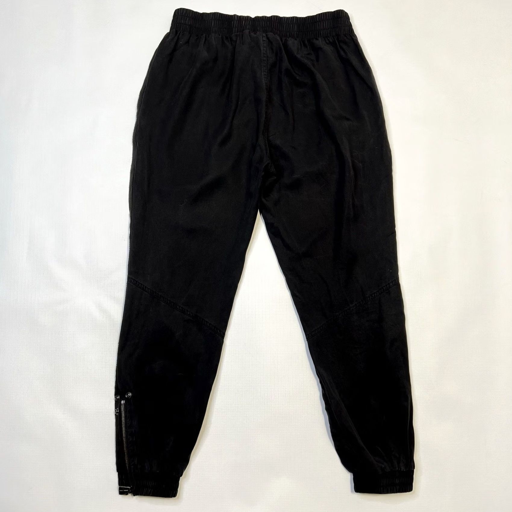 Vintage FATE by LFD Jogger Pants Women S Black Drawstring Waist Lyocell Tapered Front Flat Regular Fit Comfort Stretch Casual Summer Winter Fall Spring Size 28" / US 6 / IT 42 - 7 Thumbnail