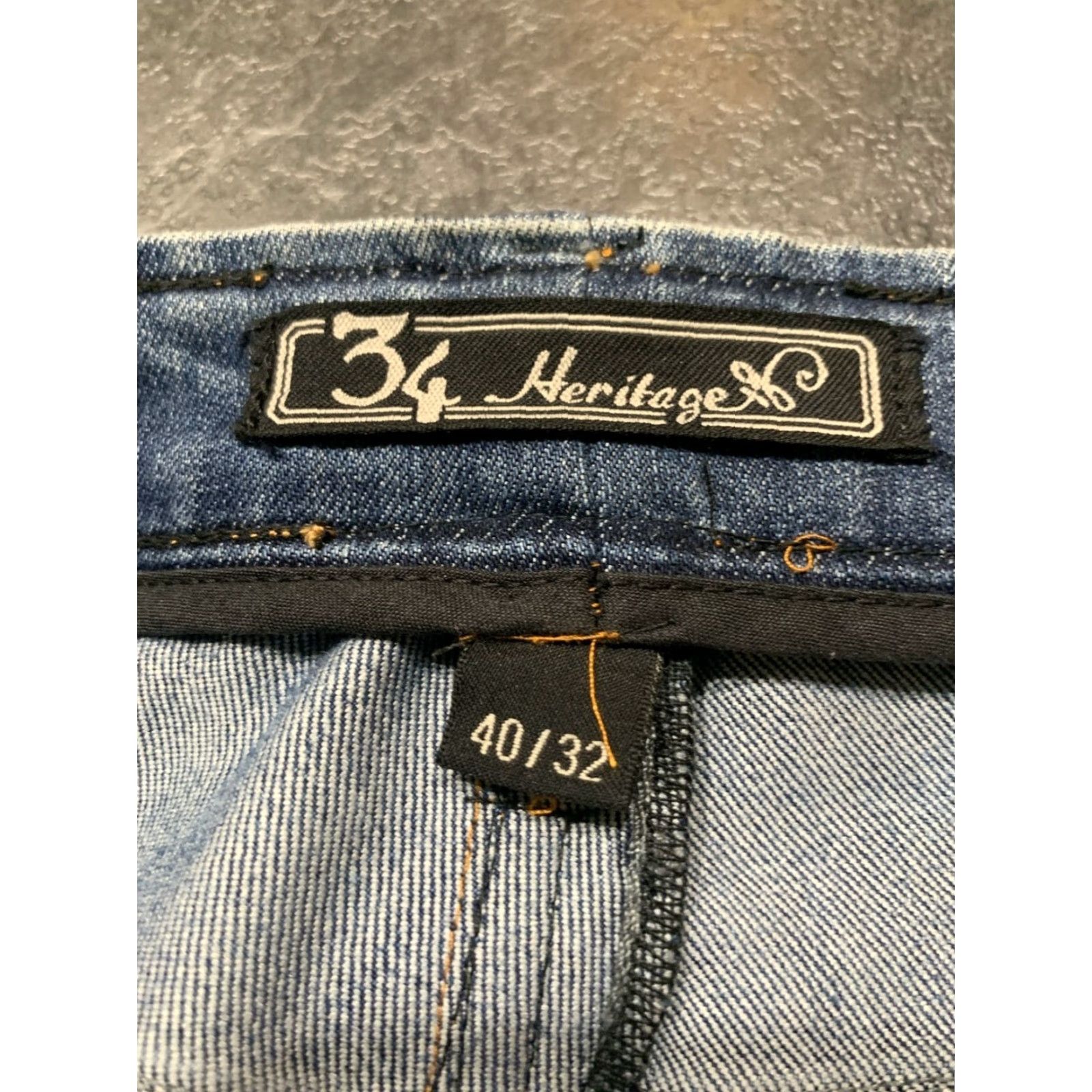 Vintage 34 Heritage Jeans Men's 40x32 Blue Mid Rise Relaxed Stretch Denim Classic Fit Size US 40 / EU 56 - 6 Thumbnail