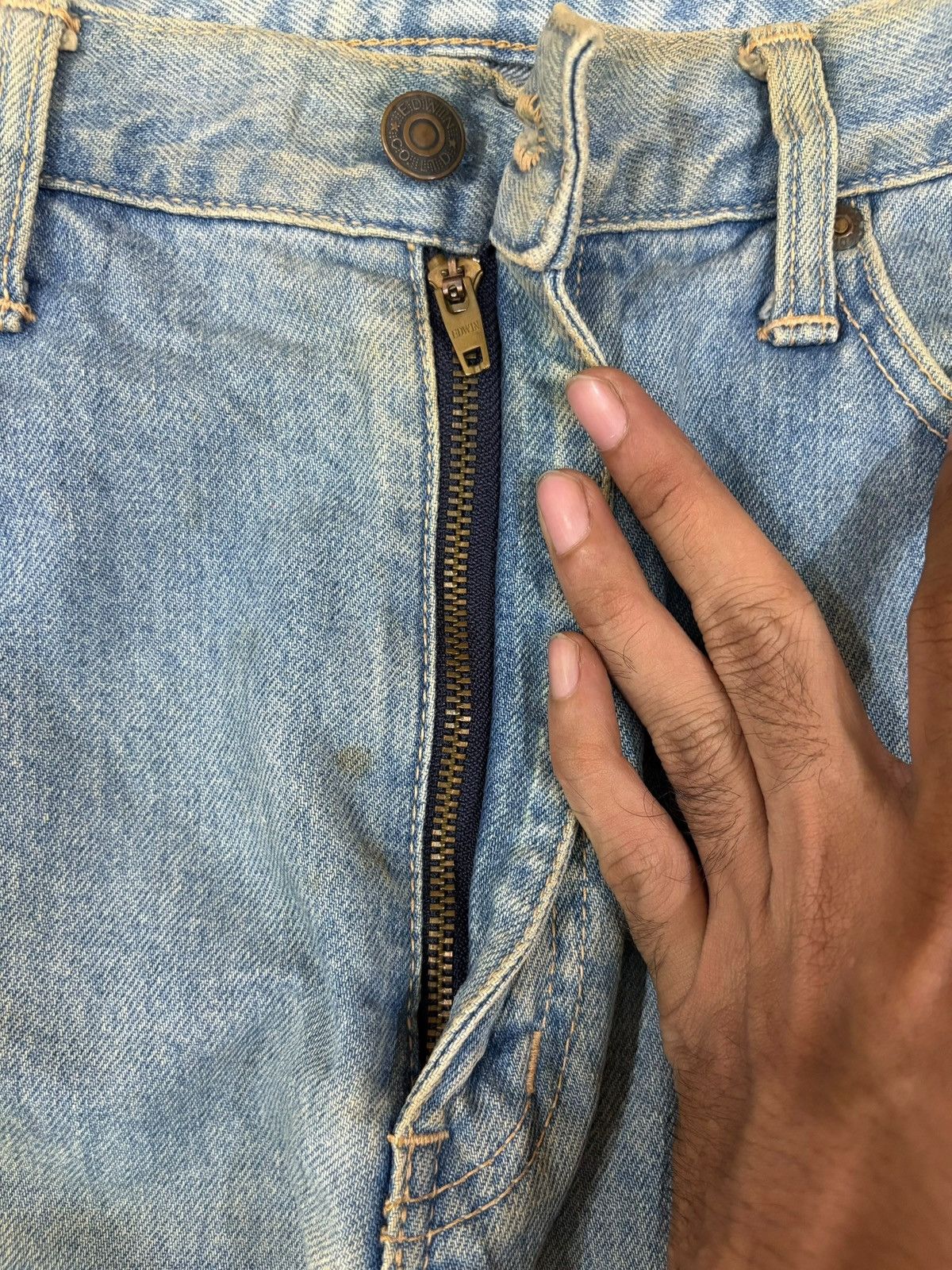 Edwin Vintage Edwin 1994 Mud Wash Distressed Loose Baggy Jeans Size US 34 / EU 50 - 3 Thumbnail