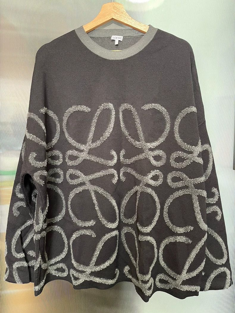 Loewe LOEWE Pure color Logo jacquard long sleeve round collar sw Size US L / EU 52-54 / 3 - 1 Thumbnail