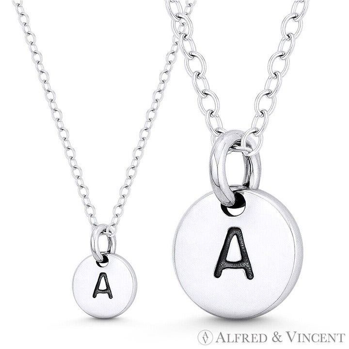 Other Initial Letter "A" Engraved Tiny Circle Pendant Size ONE SIZE - 1 Preview