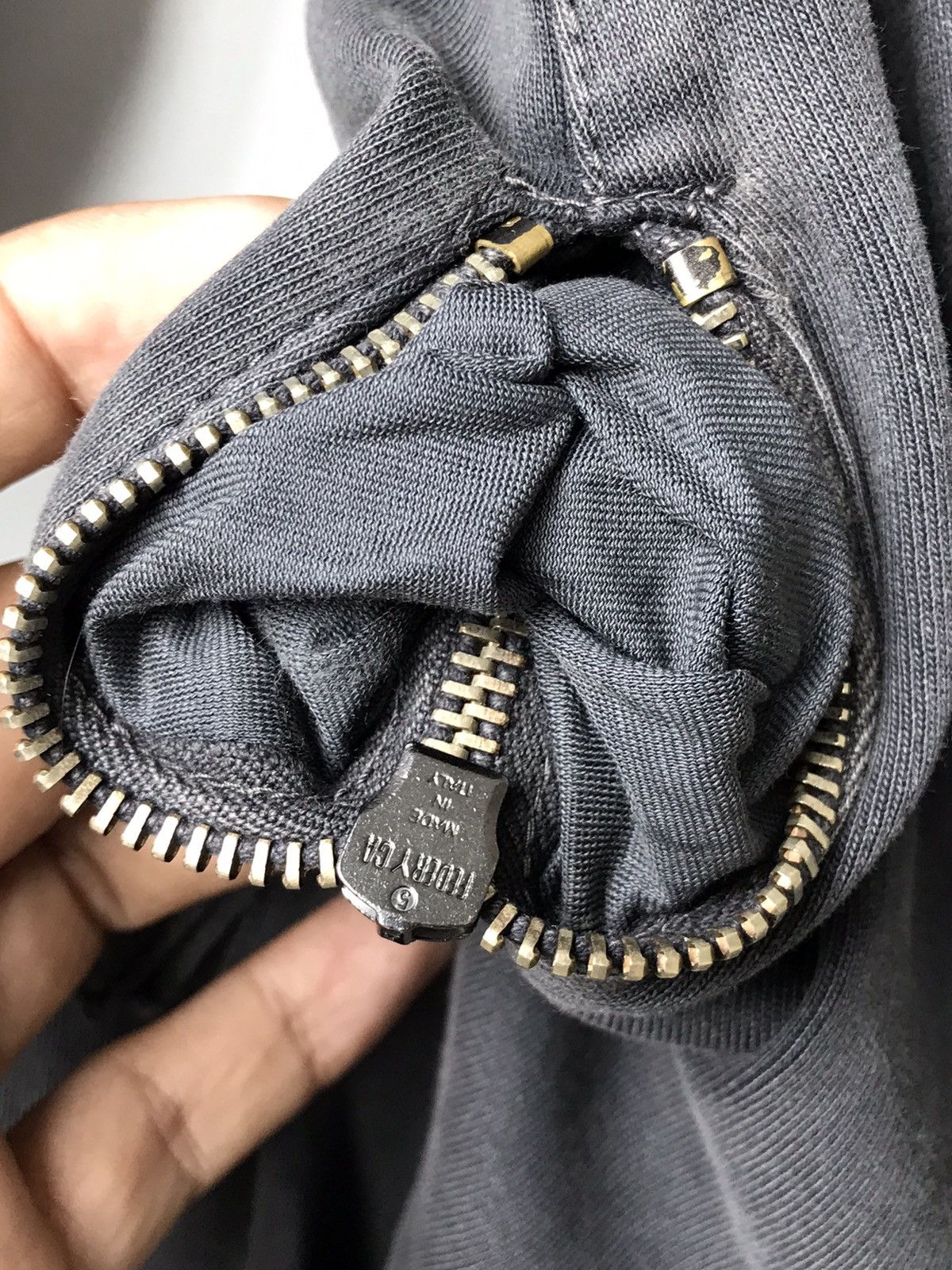 Ilaria Nistri ILARIA NISTRI Gray Fade Full Zipped Long Sweatshirt Hoodies Size S / US 4 / IT 40 - 15 Thumbnail
