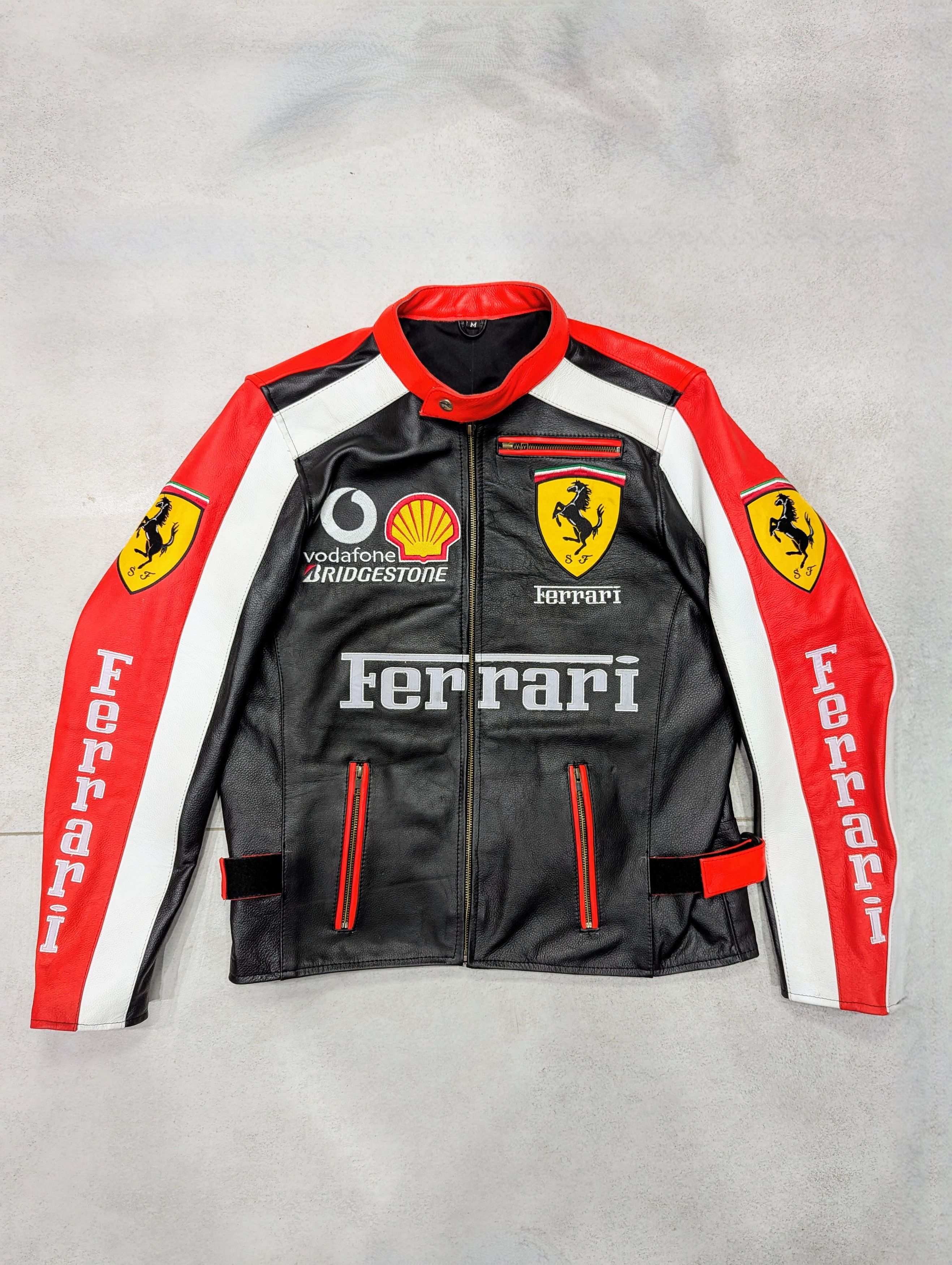 Vintage 🔥 FERRARI 🔥 90s RACING LEATHER JACKET STREETWEAR Size US XL / EU 56 / 4 - 1 Thumbnail