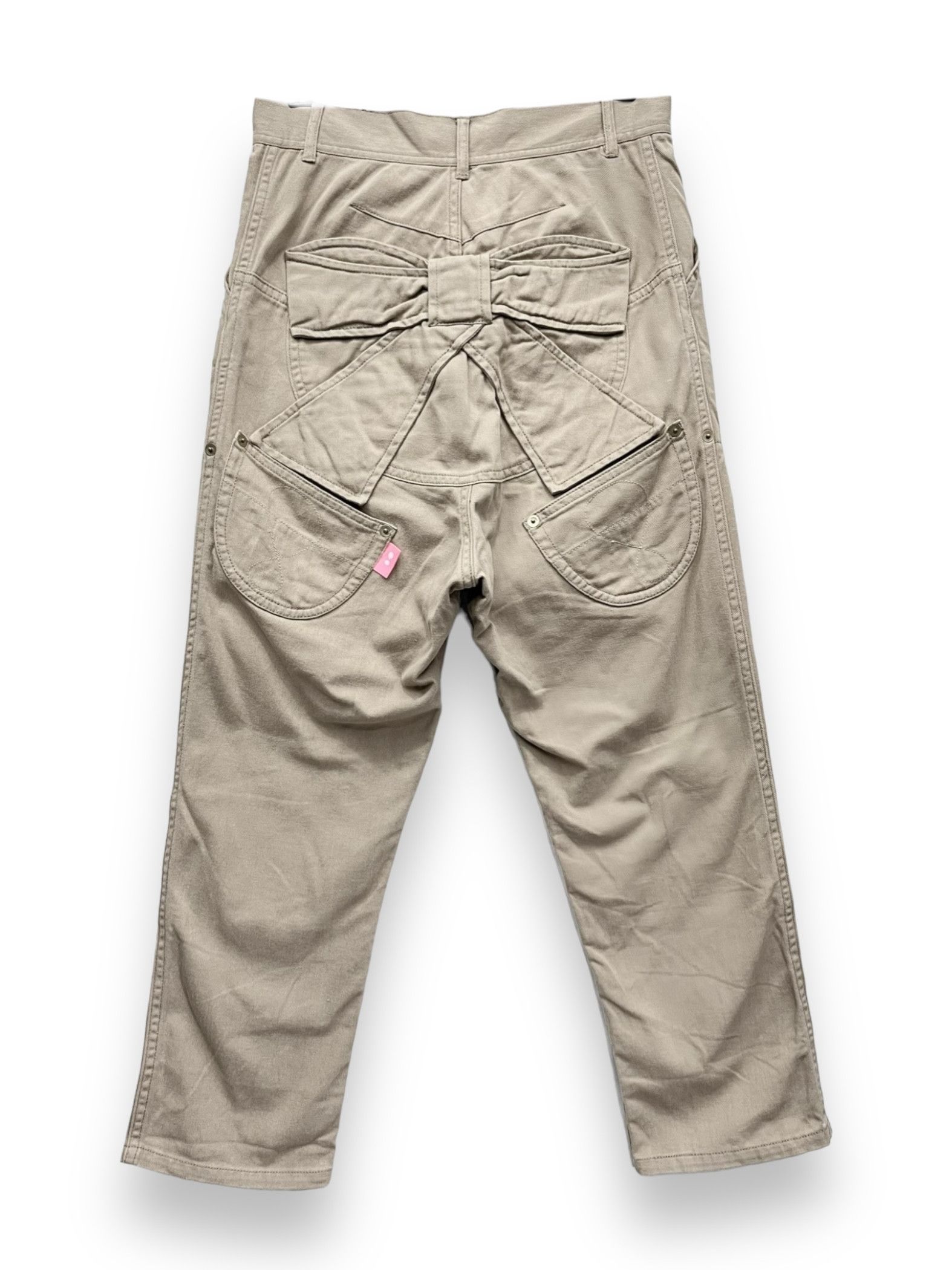 mercibeaucoup MERCIBEAUCOUP Drop-Crotch Designer Big Patch Ribbon Pants💥 Size 29" - 1 Thumbnail