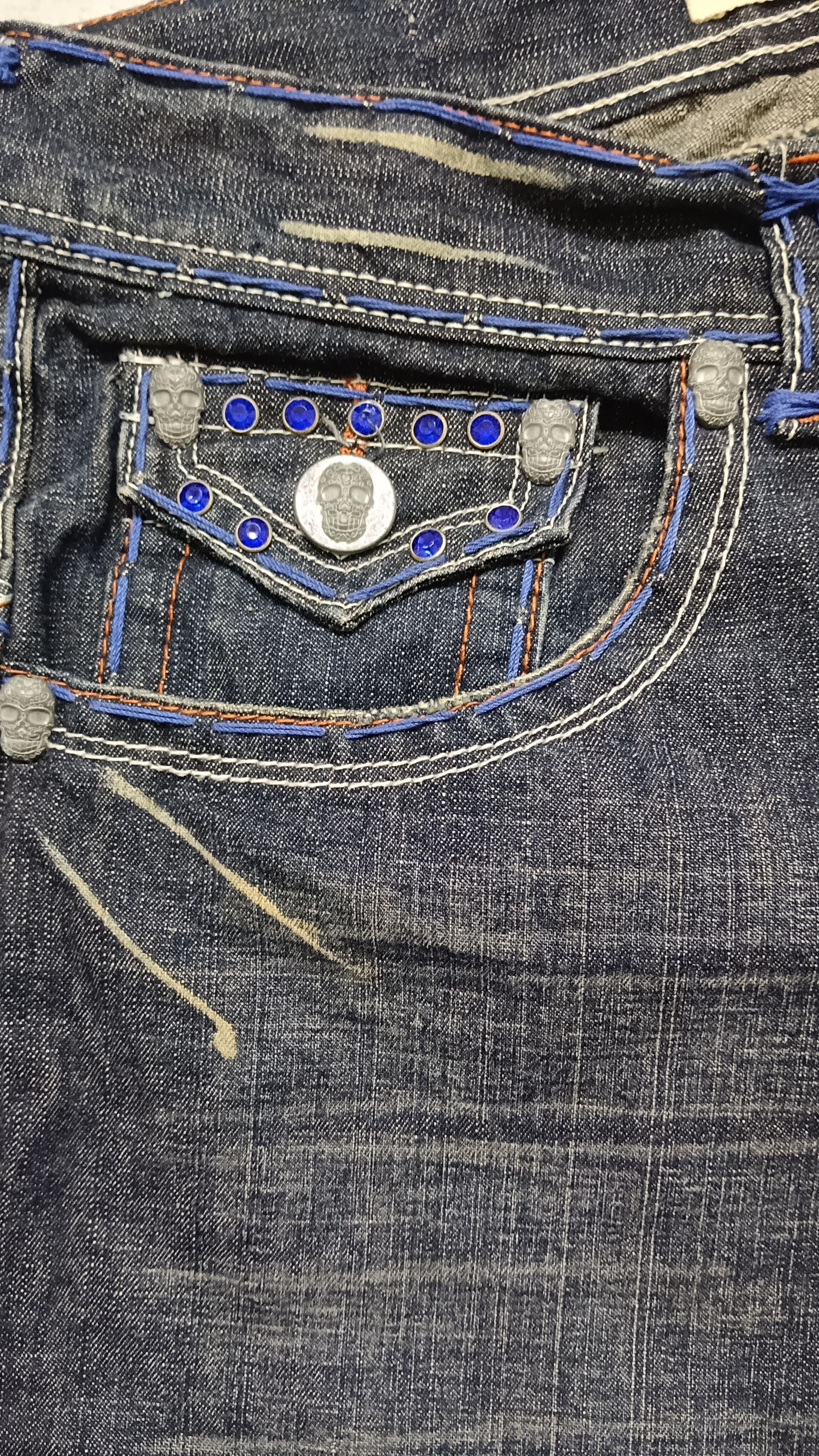 Denim & Co. Laguna Beach Embellished Skull Flare Denim Size US 32 / EU 48 - 9 Thumbnail