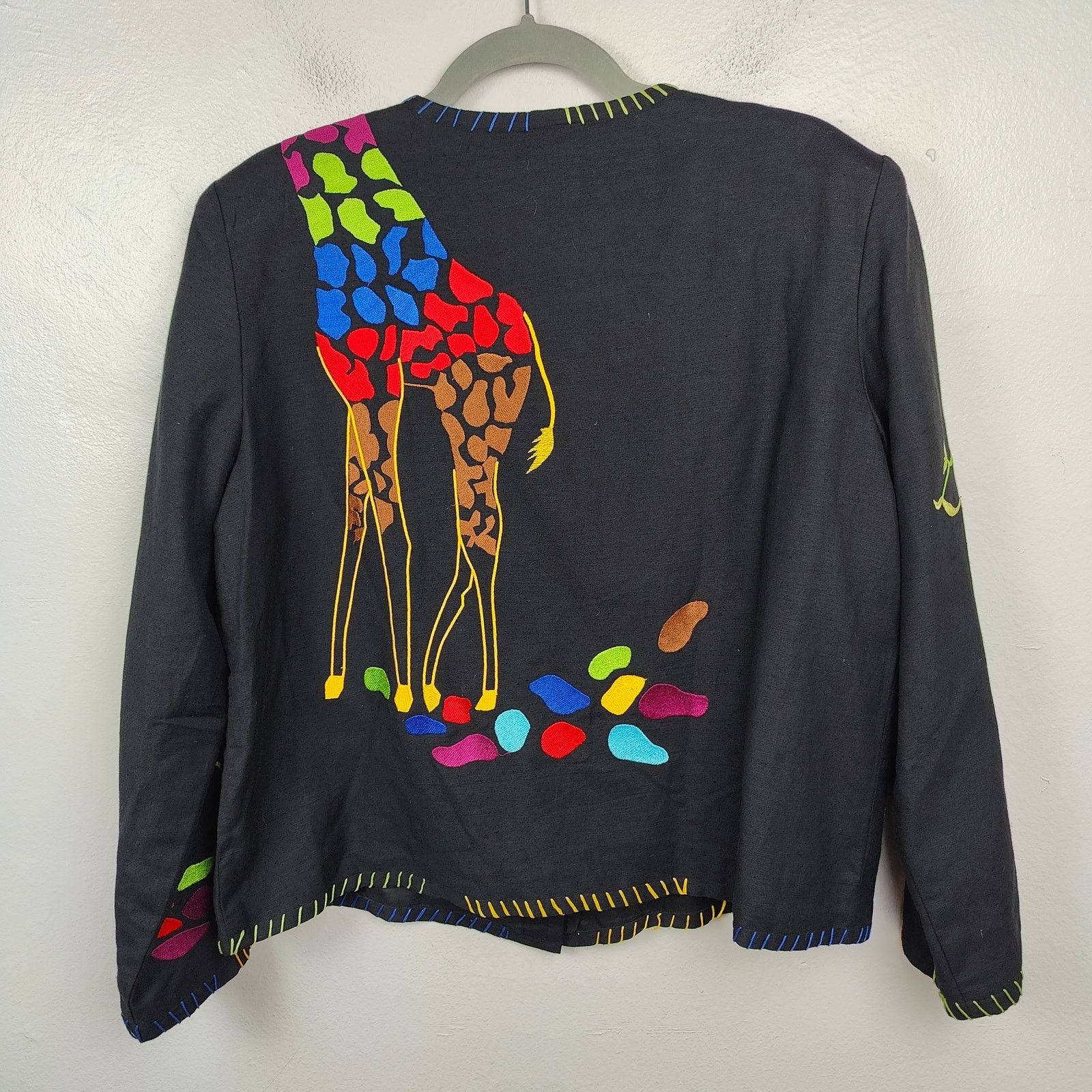 Other Vintage Drapers & Damons Giraffe Embroidered Cardigan PL Size L / US 10 / IT 46 - 6 Thumbnail