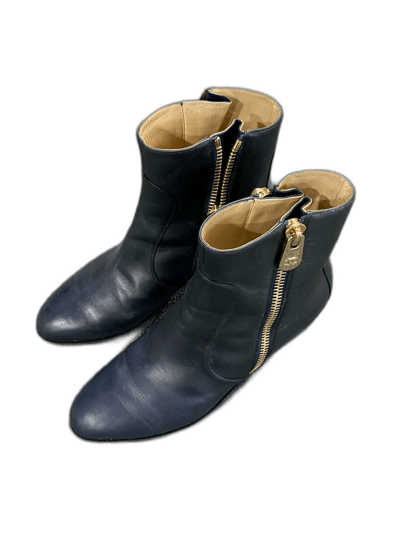 Chanel Chanel Logo Zip Ankle Boots -2505 Size US 7 / IT 37 - 1 Thumbnail