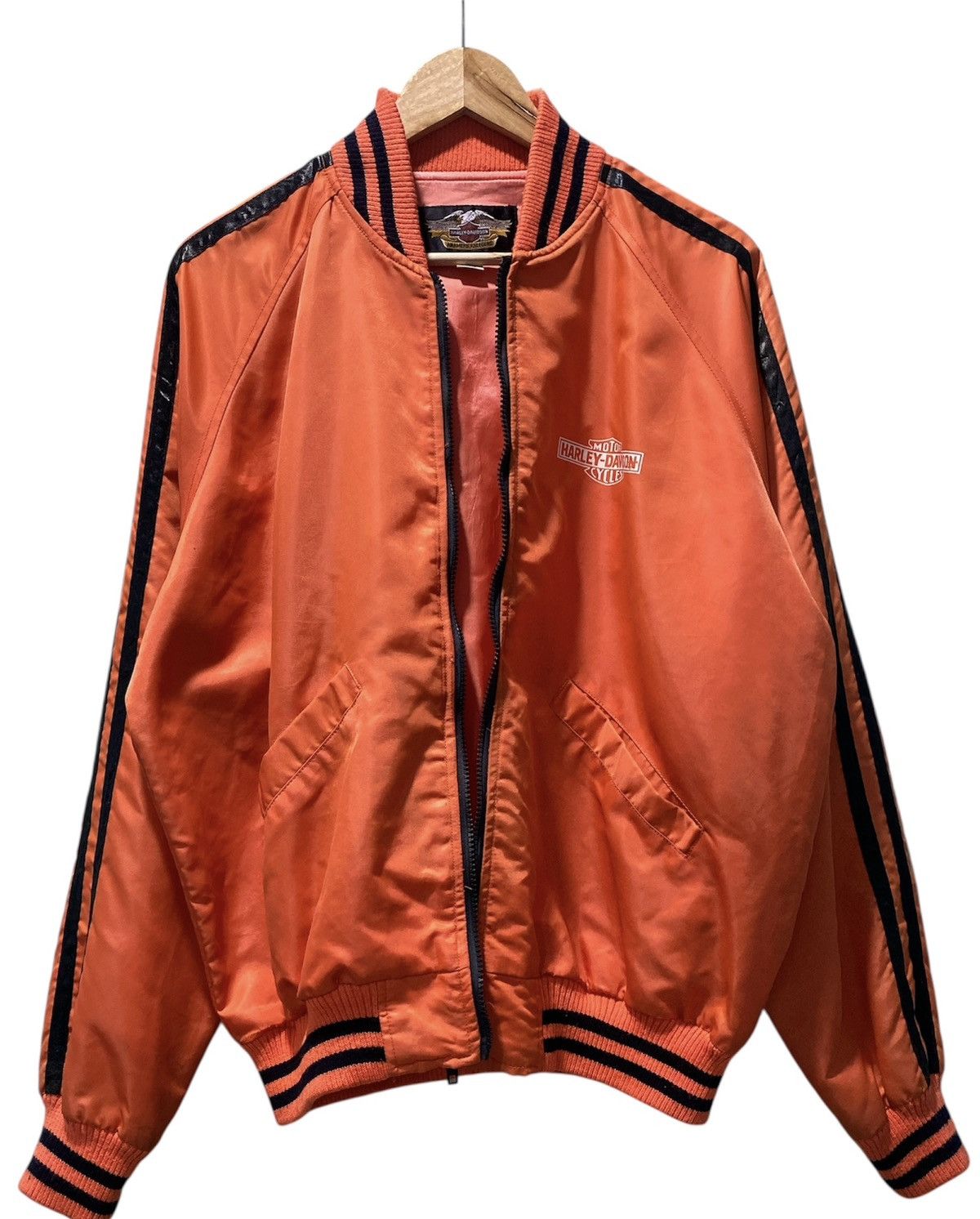 Harley Davidson Vintage Harley Davidson Bomber Jacket Stripes Made Japan Size US XL / EU 56 / 4 - 3 Thumbnail